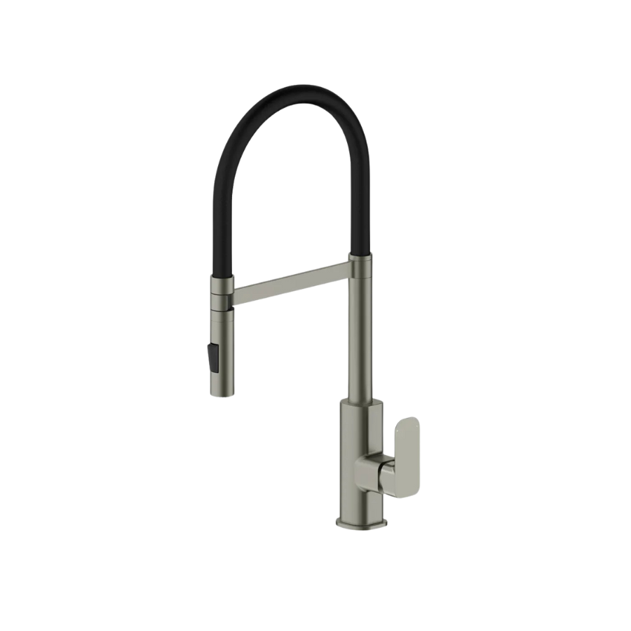 Oskar Pull Out Kitchen Mixer Brushed Nickle - Otti | Tile Supplier Sydney