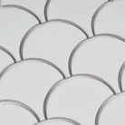 Lagoon Fish Scale Mosaic Tile 74x70mm Matt White - Tilewave | Tile Supplier Sydney