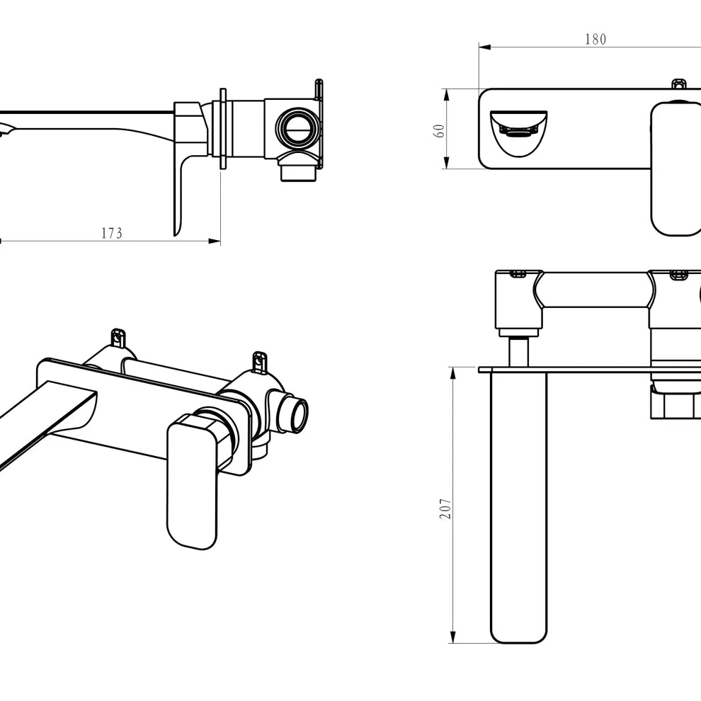Oskar Wall Basin Mixer Matte Black - Otti | Tile Supplier Sydney
