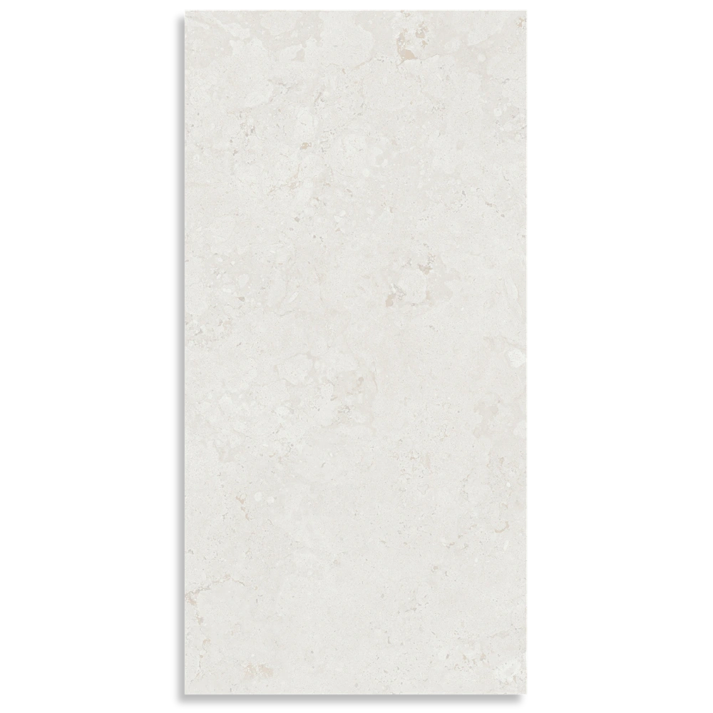 White marble tile with subtle gray veining on a white background