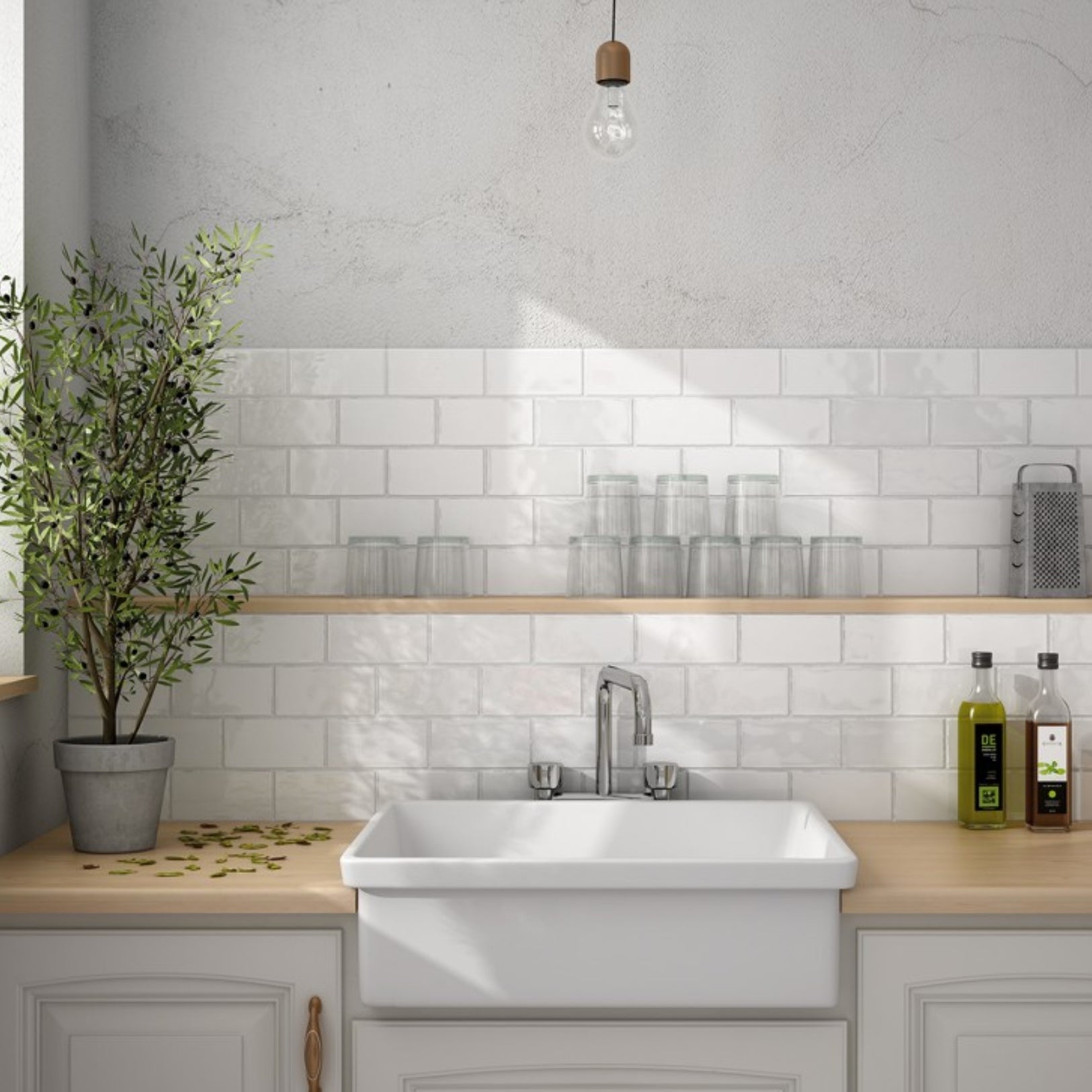 Rustic White Gloss Subway Tile - Tilewave | Tile Supplier Sydney