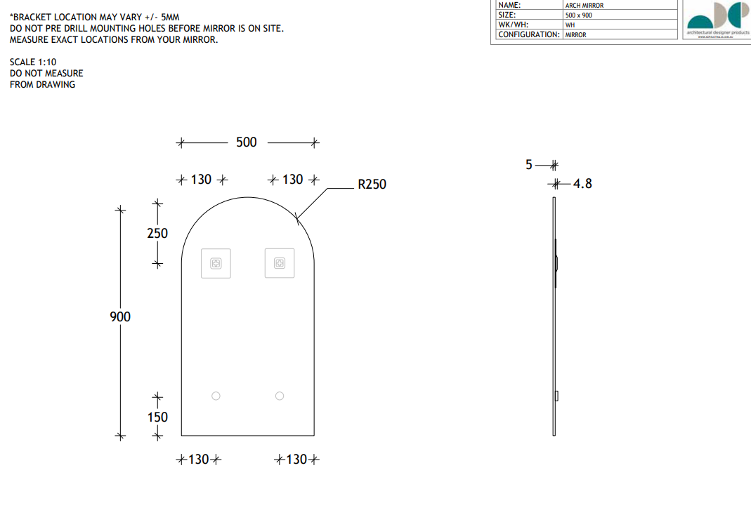 Arch Mirror - ADP | Tile Supplier Sydney