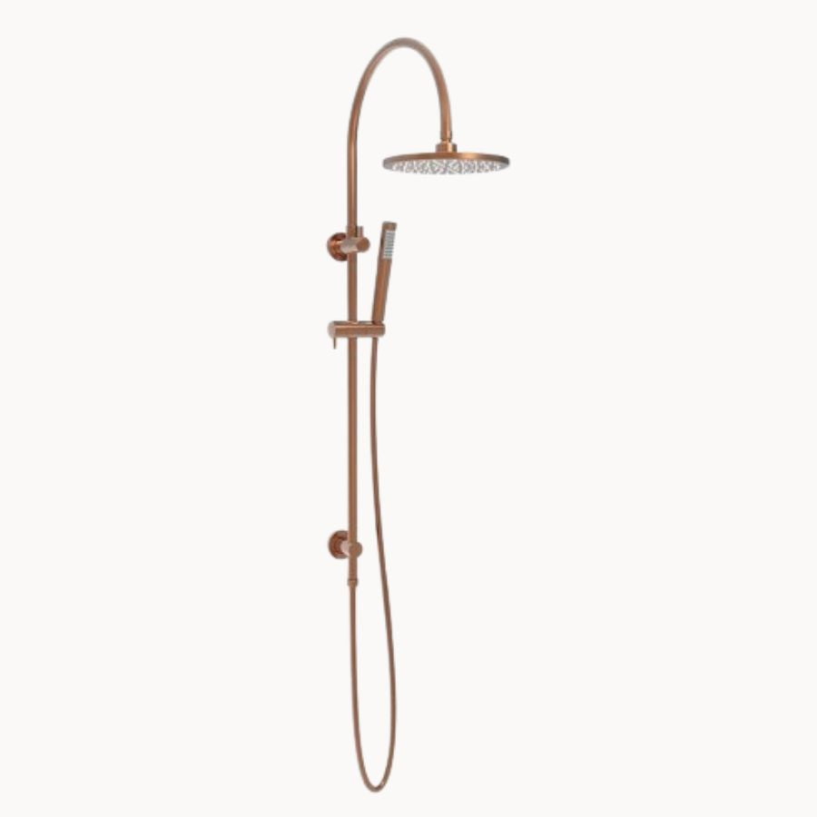 Soul Slimline Gooseneck Shower Set Brushed Copper - ADP | Tile Supplier Sydney