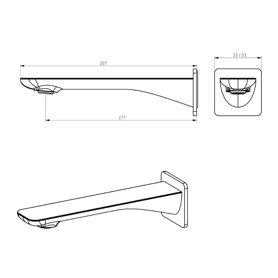 Oskar Brushed Nickle Bath Spout - Otti | Tile Supplier Sydney
