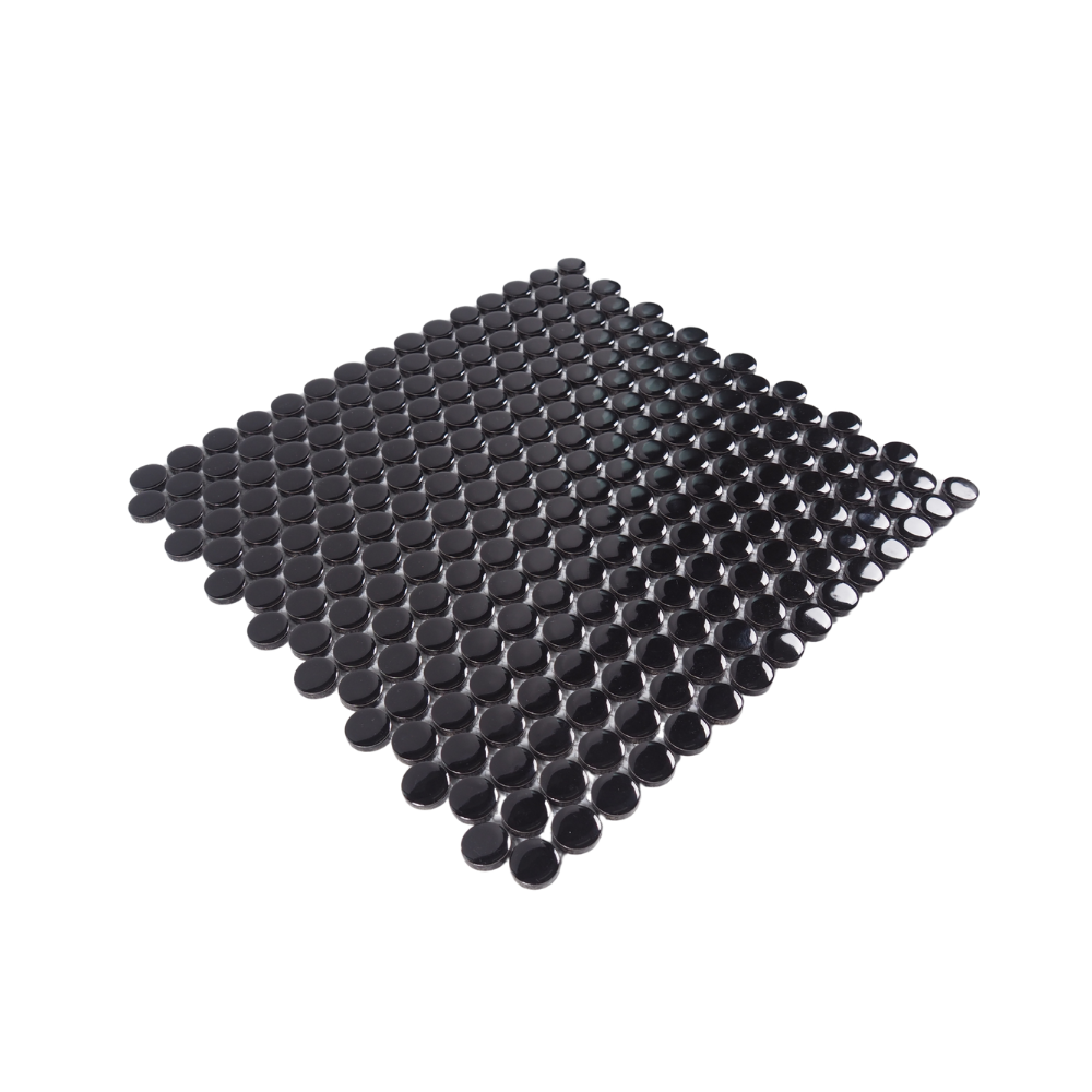 Penny Round Classic Noir Gloss Mosaic Tile - Tilewave | Tile Supplier Sydney