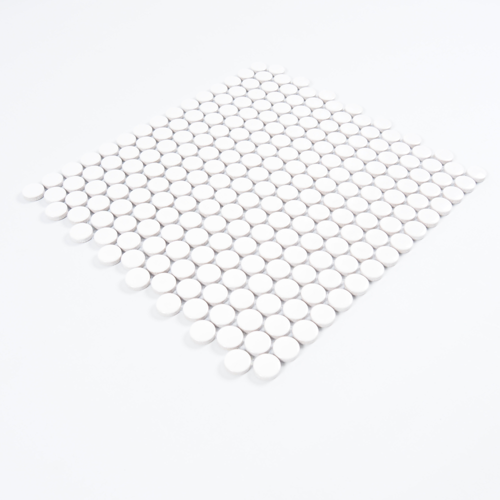 Penny Round Classic White Gloss Mosaic Tile - Tilewave | Tile Supplier Sydney