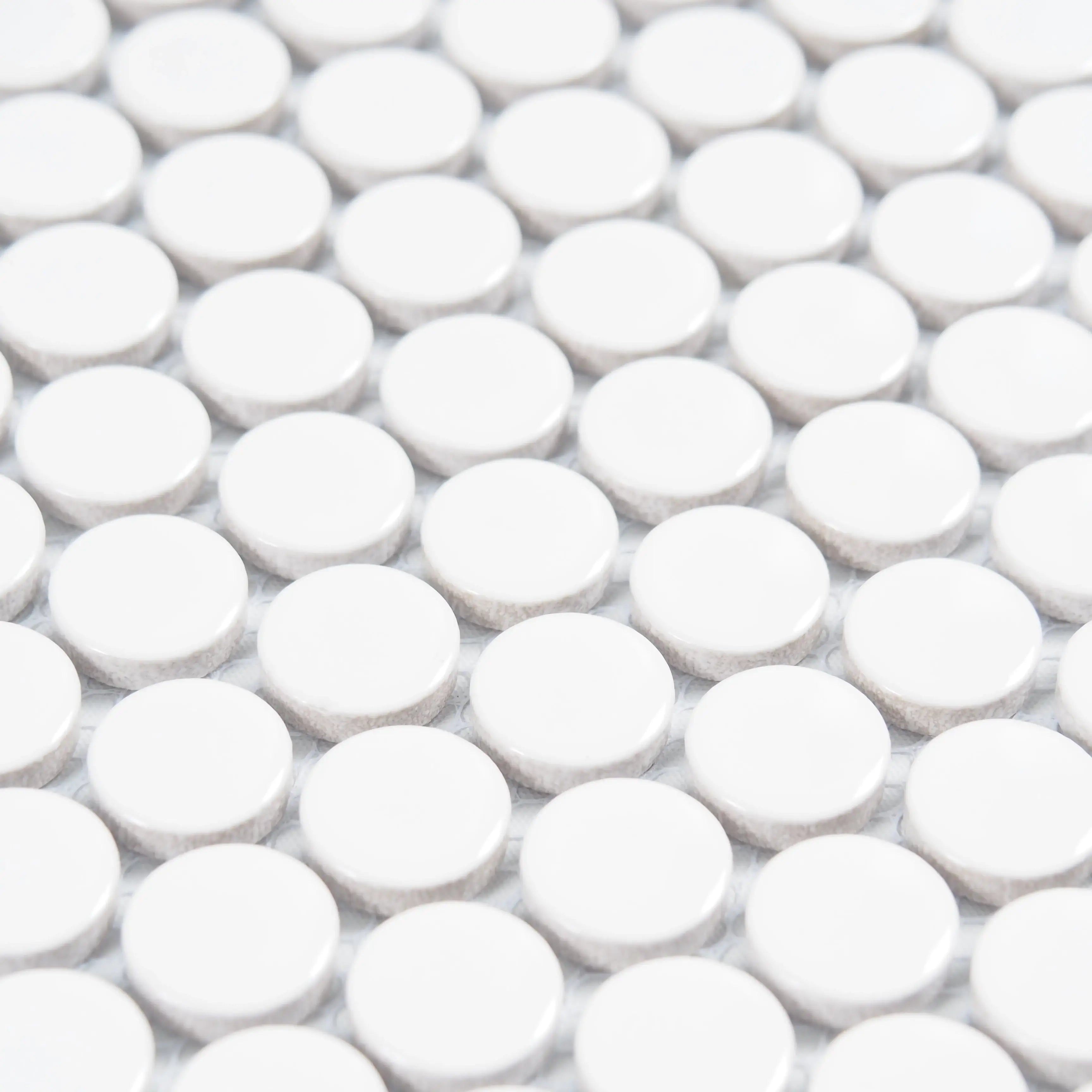 Penny Round Classic White Gloss Mosaic Tile - Tilewave | Tile Supplier Sydney