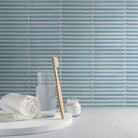 Ukibori Glazed Mosaic Tile 15x145mm Glass Blue - Tilewave | Tile Supplier Sydney