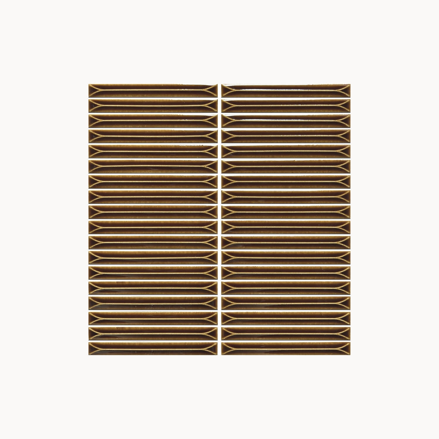 Ukibori Glazed Mosaic Tile 15x145mm Autumn Terracotta Gloss - Tilewave | Tile Supplier Sydney