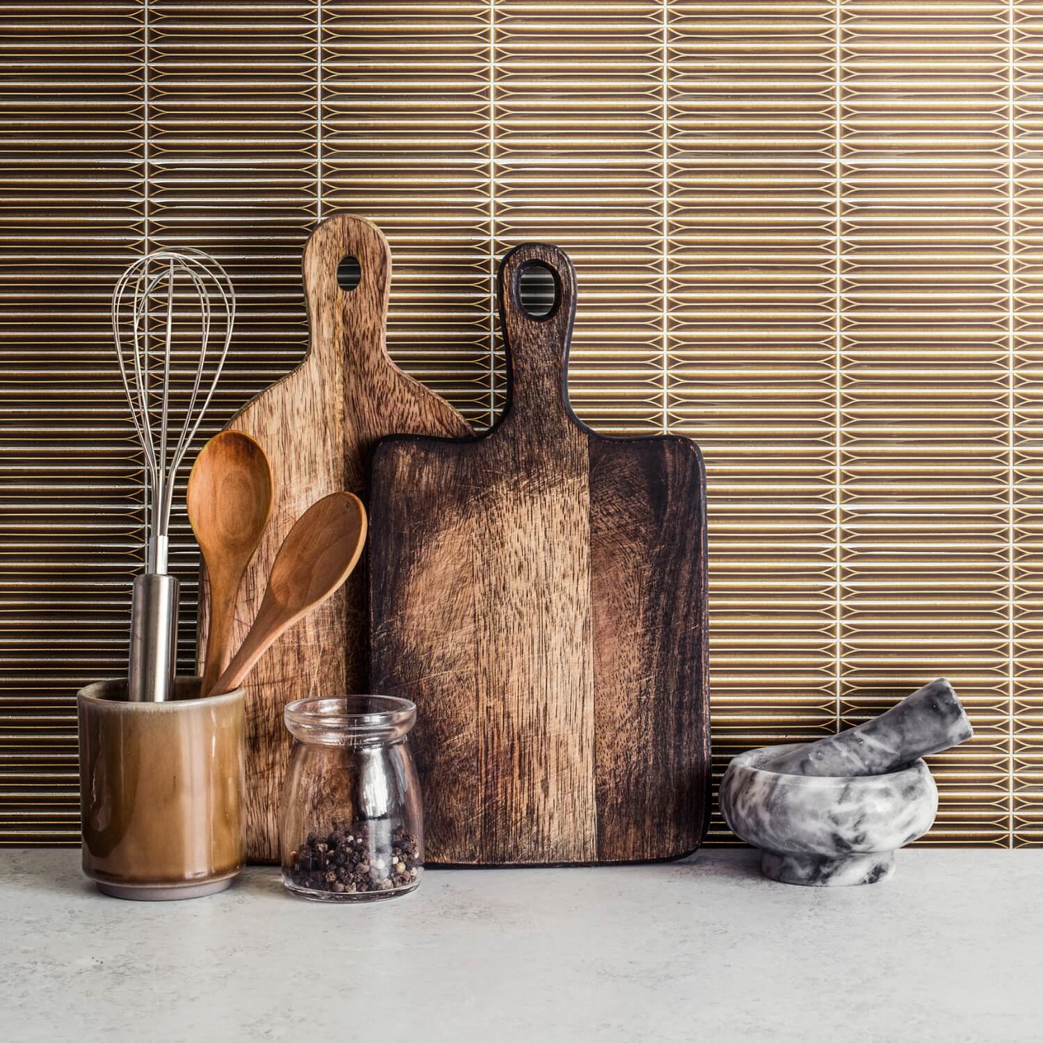 Ukibori Glazed Mosaic Tile 15x145mm Autumn Terracotta Gloss - Tilewave | Tile Supplier Sydney