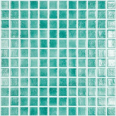 Teal glass mosaic tile pattern - Pool Tiles