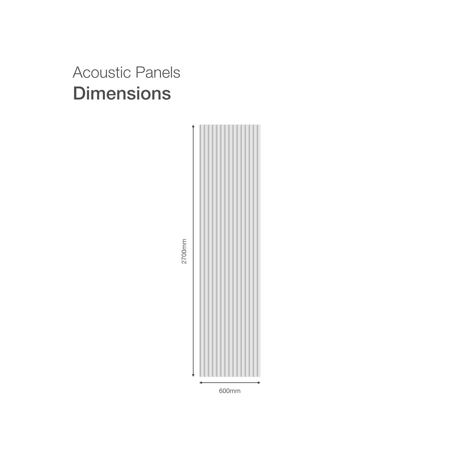 Acoustic panels dimensions drawing on a white background