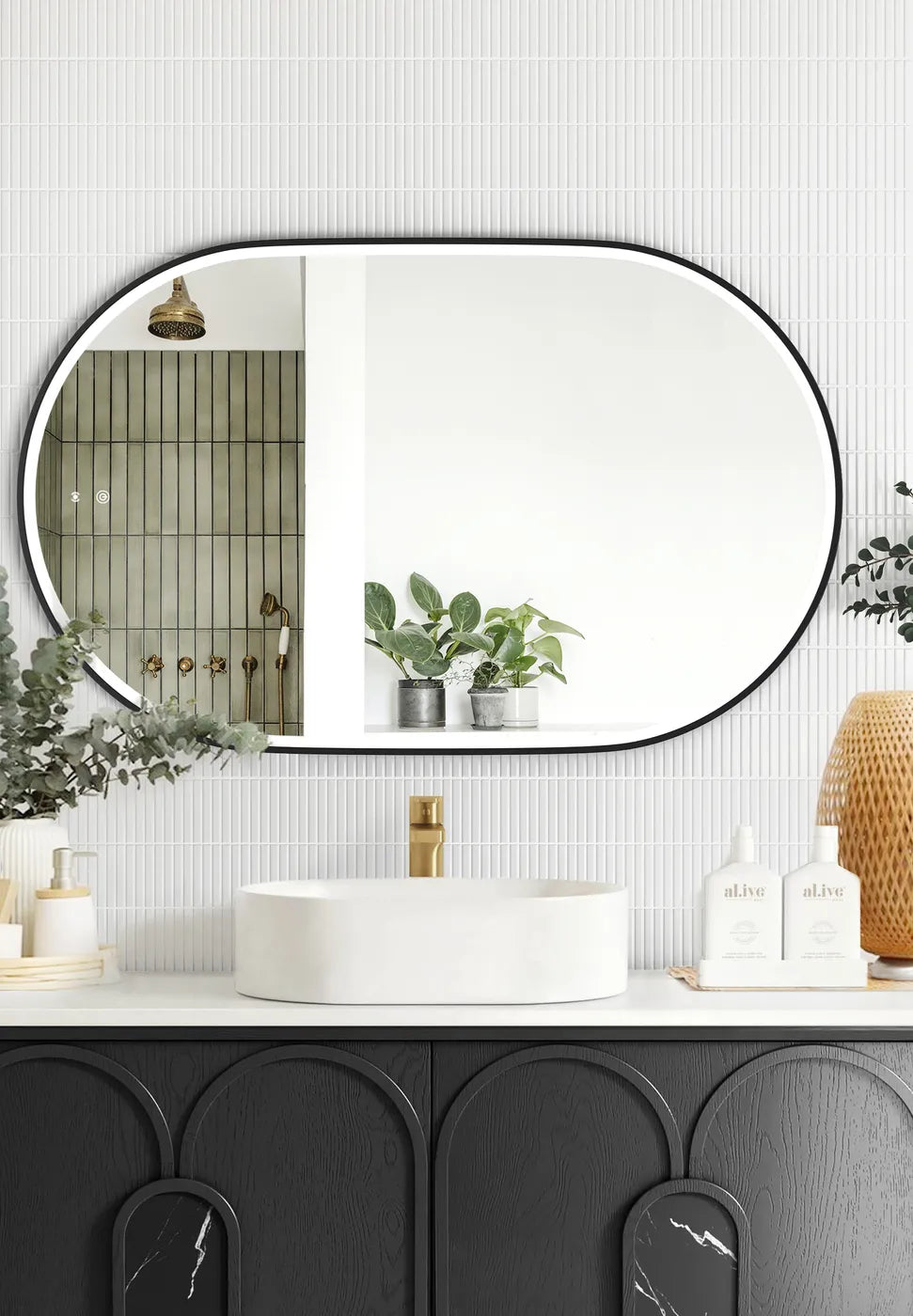 Noosa LED Mirror | Black Metal Frame - Otti | Tile Supplier Sydney