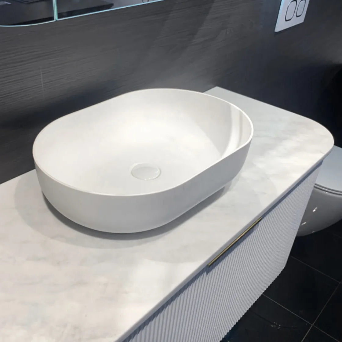 Portofino Solid Surface Above Counter Basin | Matte White - Otti | Tile Supplier Sydney