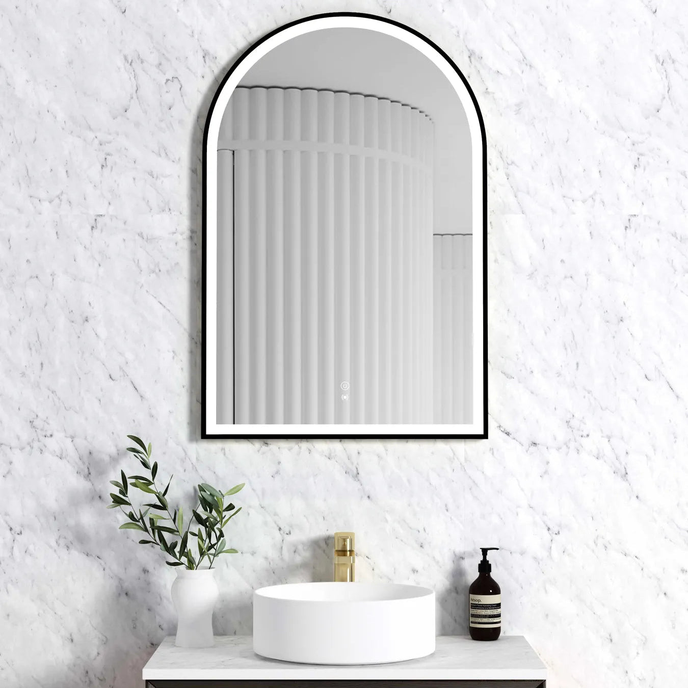 Archie LED Mirror | Black Metal Frame - Otti | Tile Supplier Sydney