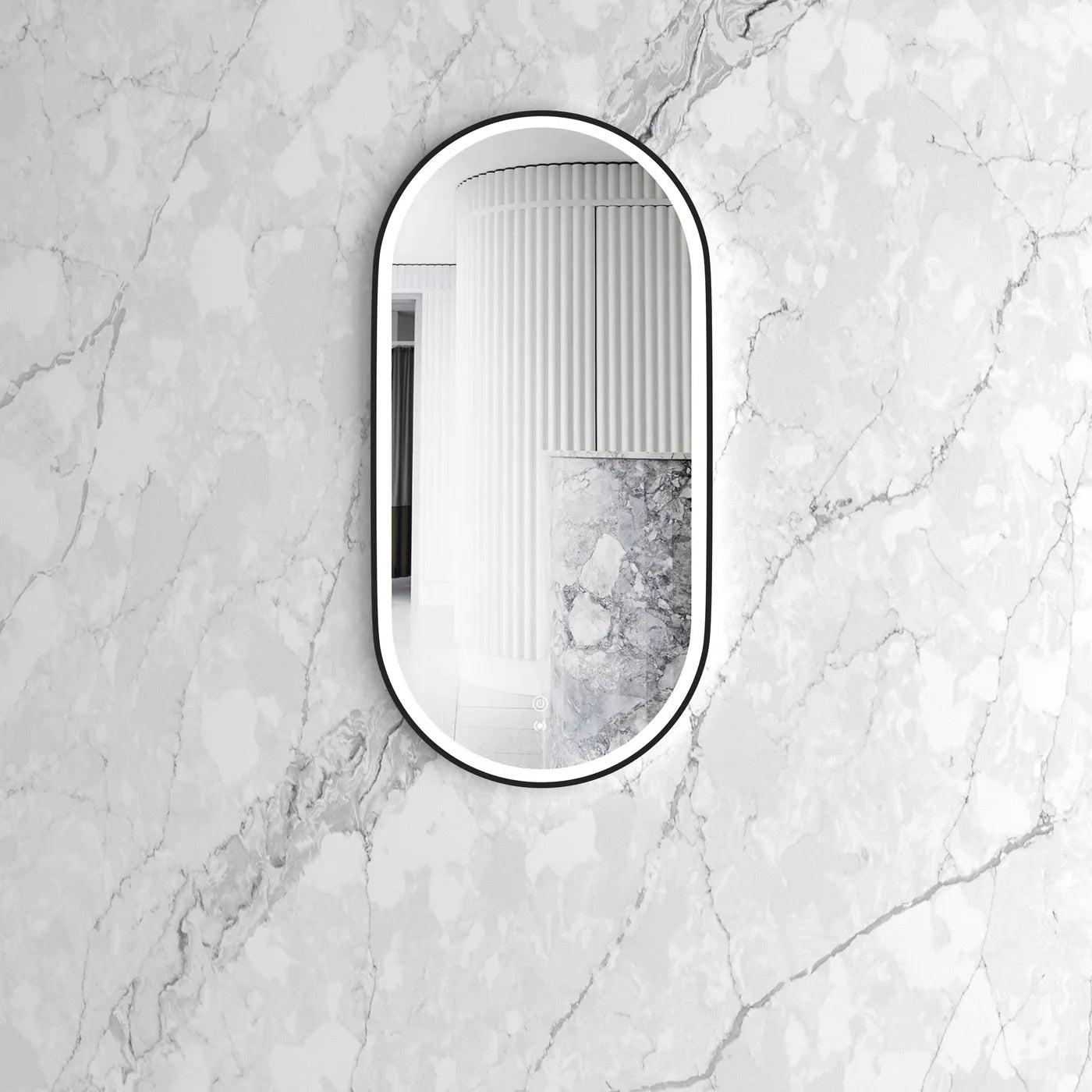 Noosa LED Mirror | Black Metal Frame - Otti | Tile Supplier Sydney