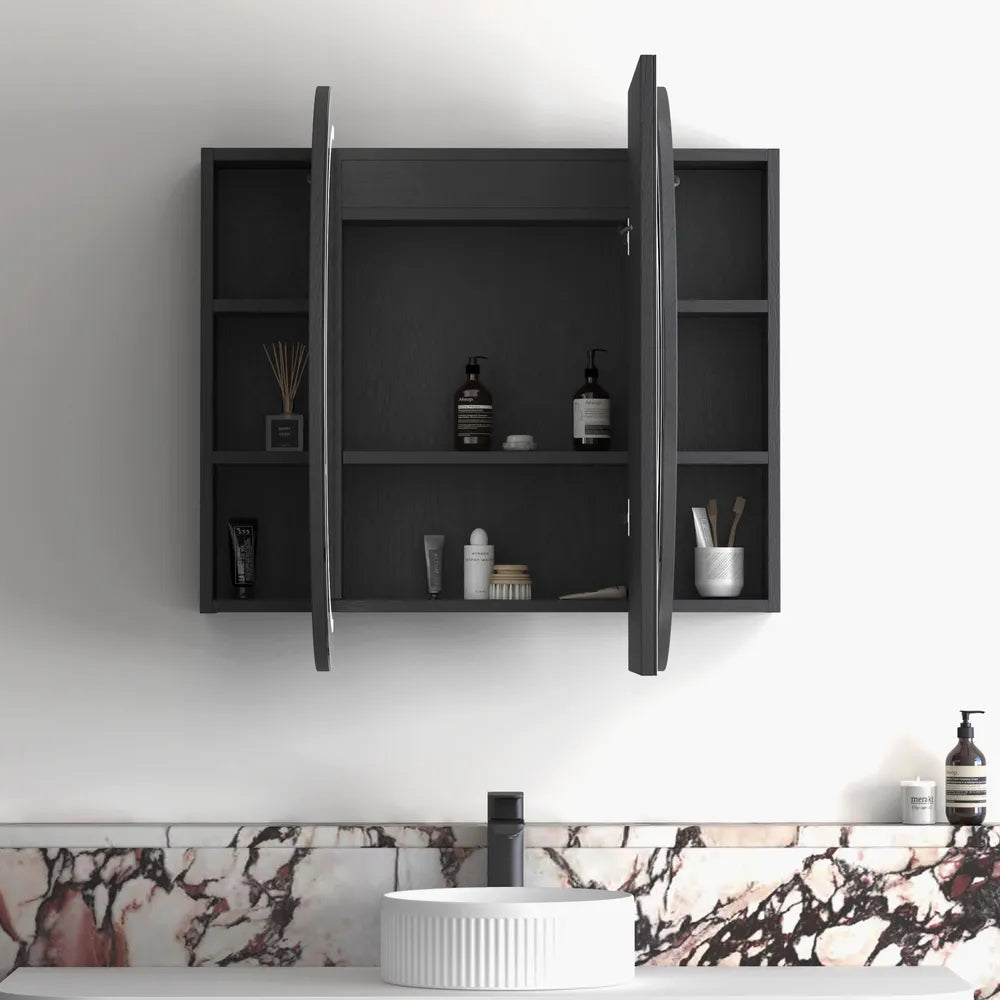 Bondi LED Shaving Cabinet | Black Oak - Otti | Tile Supplier Sydney