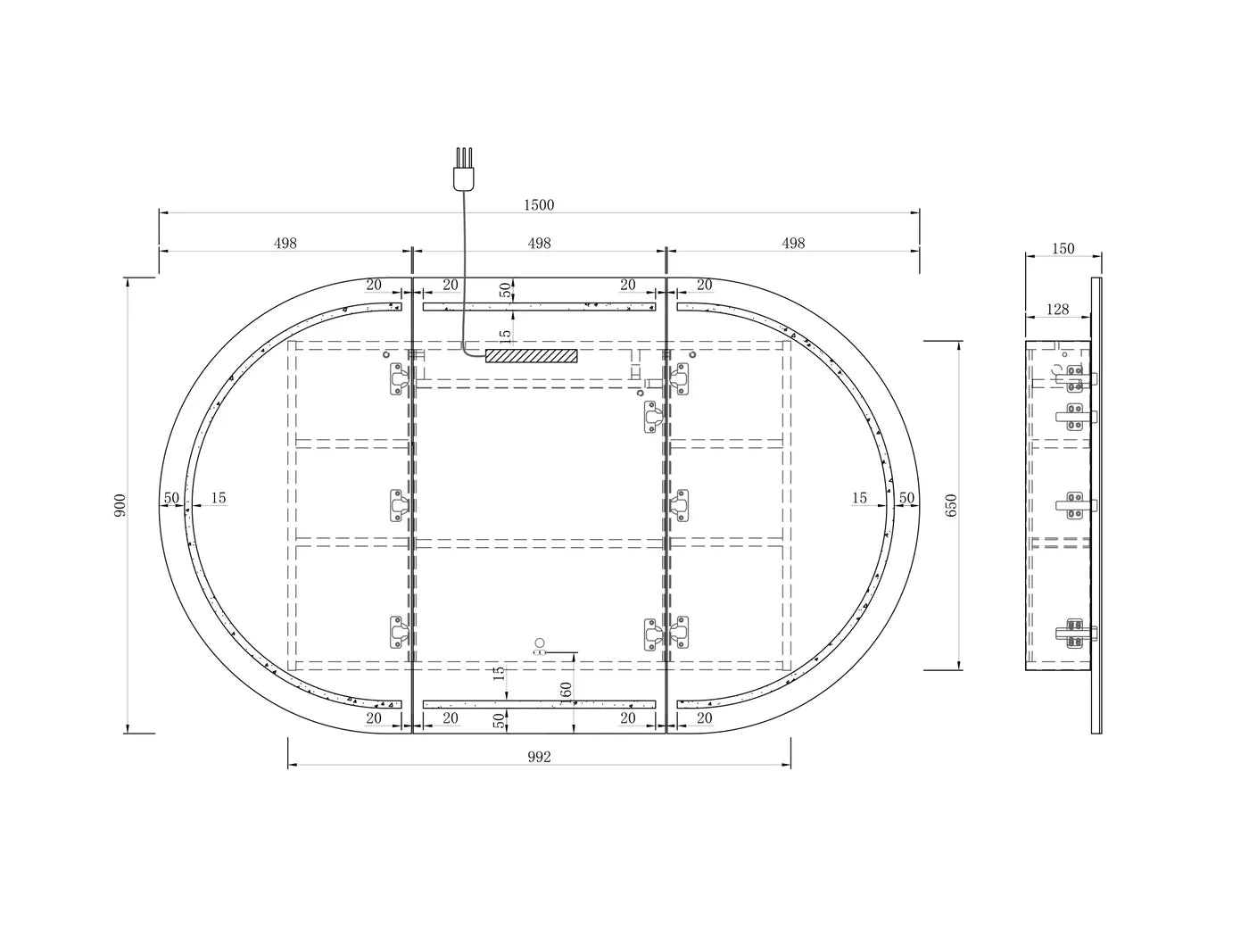 Bondi LED Shaving Cabinet | Black Oak - Otti | Tile Supplier Sydney