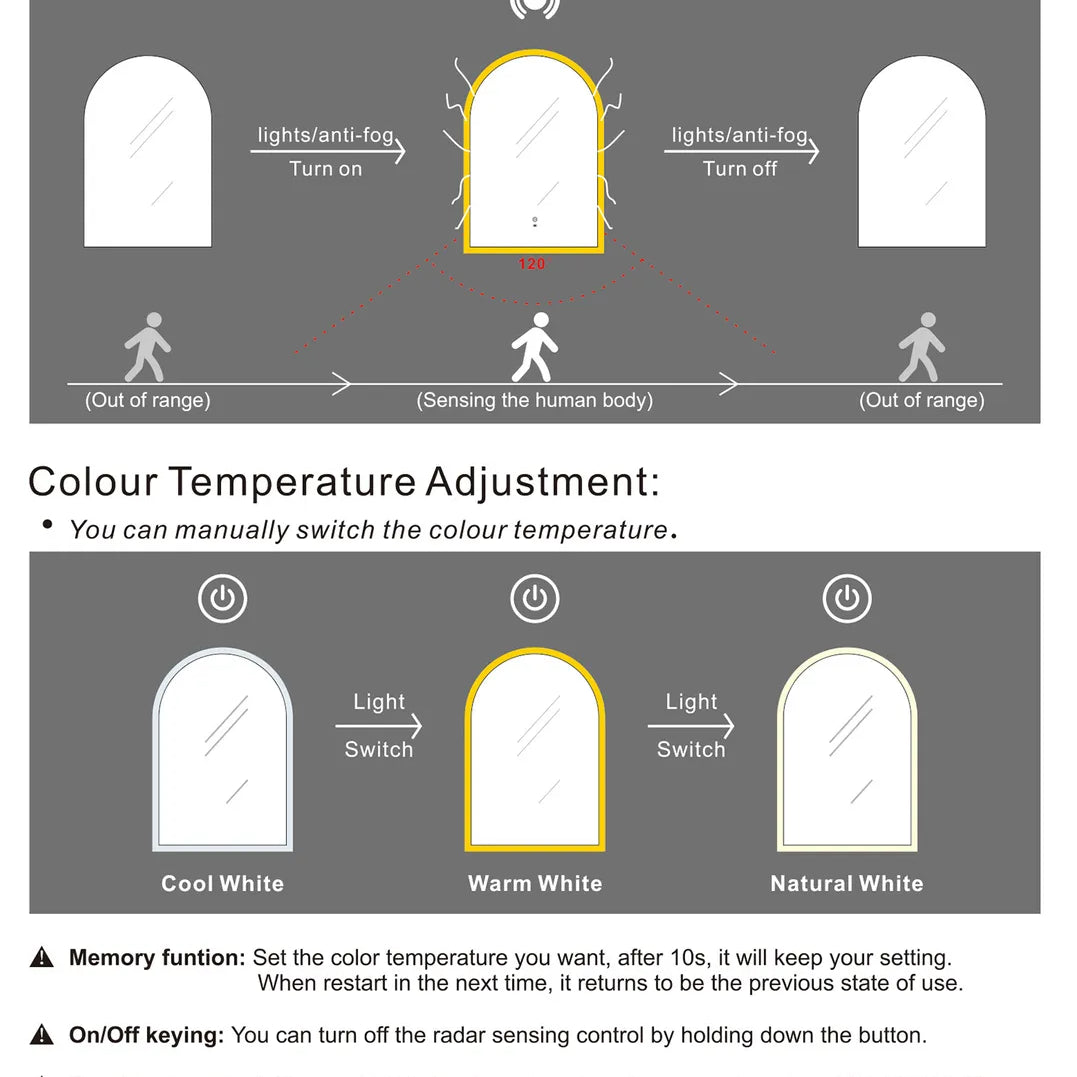 Archie LED Mirror | Frameless - Otti | Tile Supplier Sydney