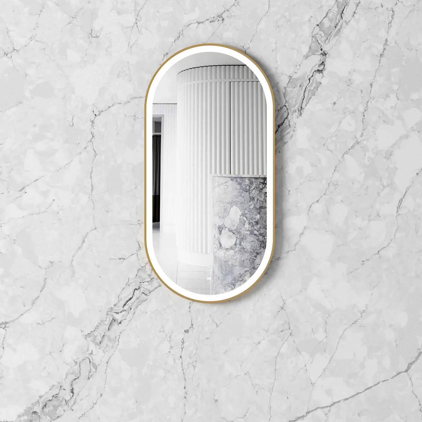 Noosa LED Mirror | Gold Metal Frame - Otti | Tile Supplier Sydney