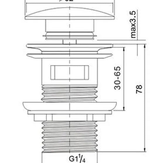 Pop Up Waste with Overflow | Black - Otti | Tile Supplier Sydney