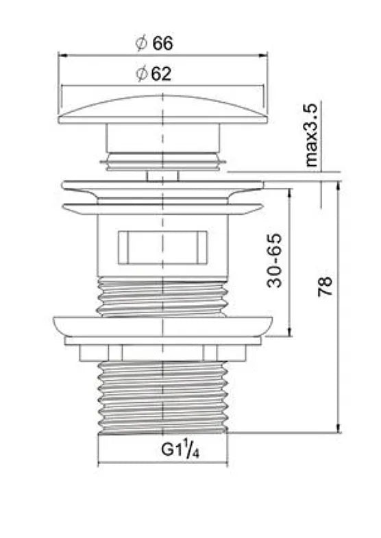 Pop Up Waste with Overflow | Black - Otti | Tile Supplier Sydney