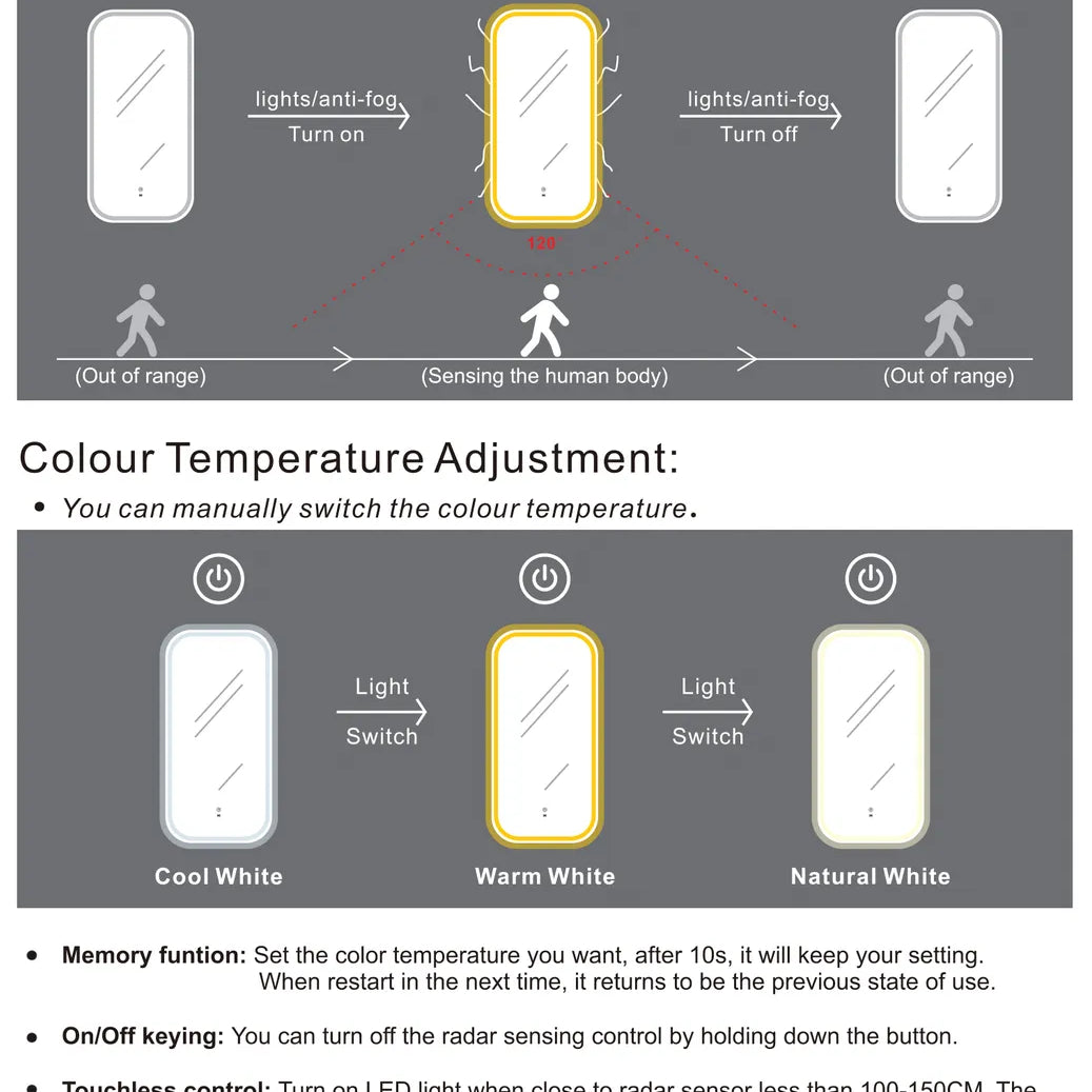 Newport LED Mirror Soft Square | Frameless - Otti | Tile Supplier Sydney