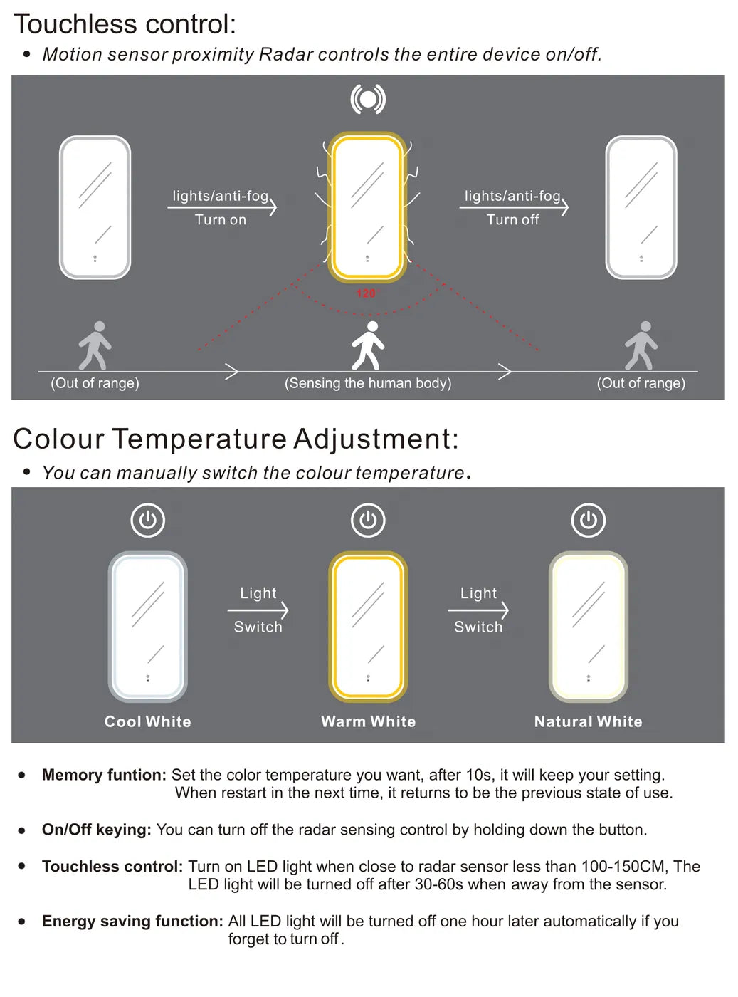 Newport LED Mirror Soft Square | Frameless - Otti | Tile Supplier Sydney