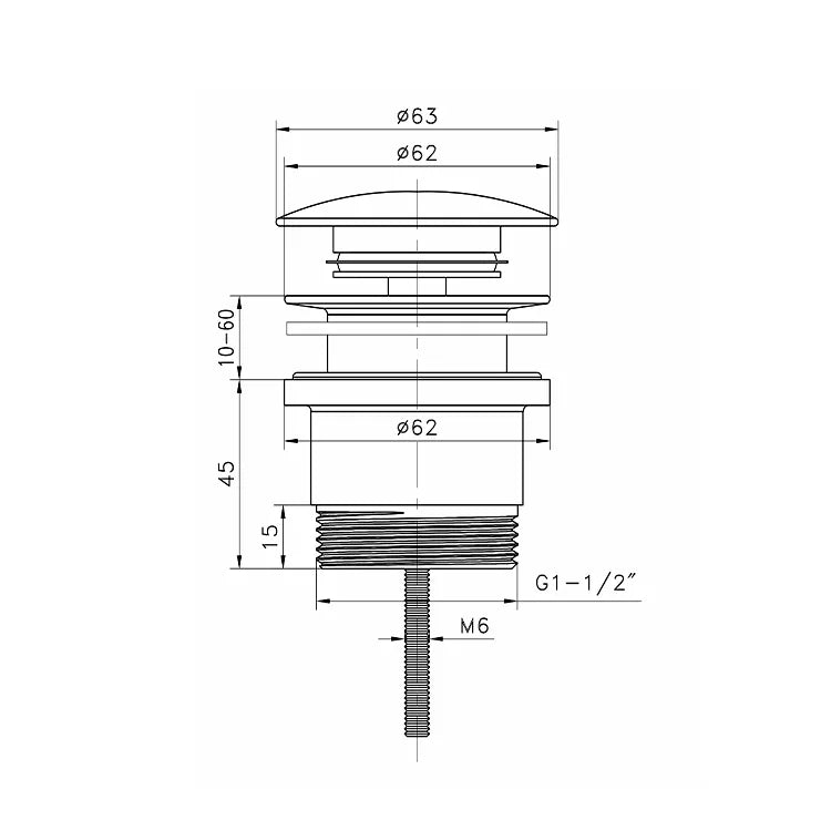Universal Pop Up Waste | Matte Black - Otti | Tile Supplier Sydney
