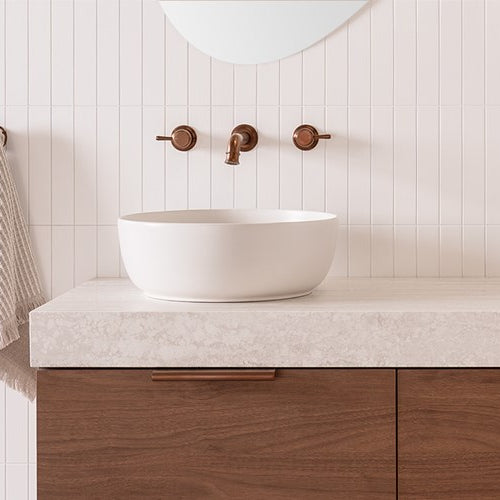 Glam Above Counter Round Basin | Gloss White - ADP | Tile Supplier Sydney