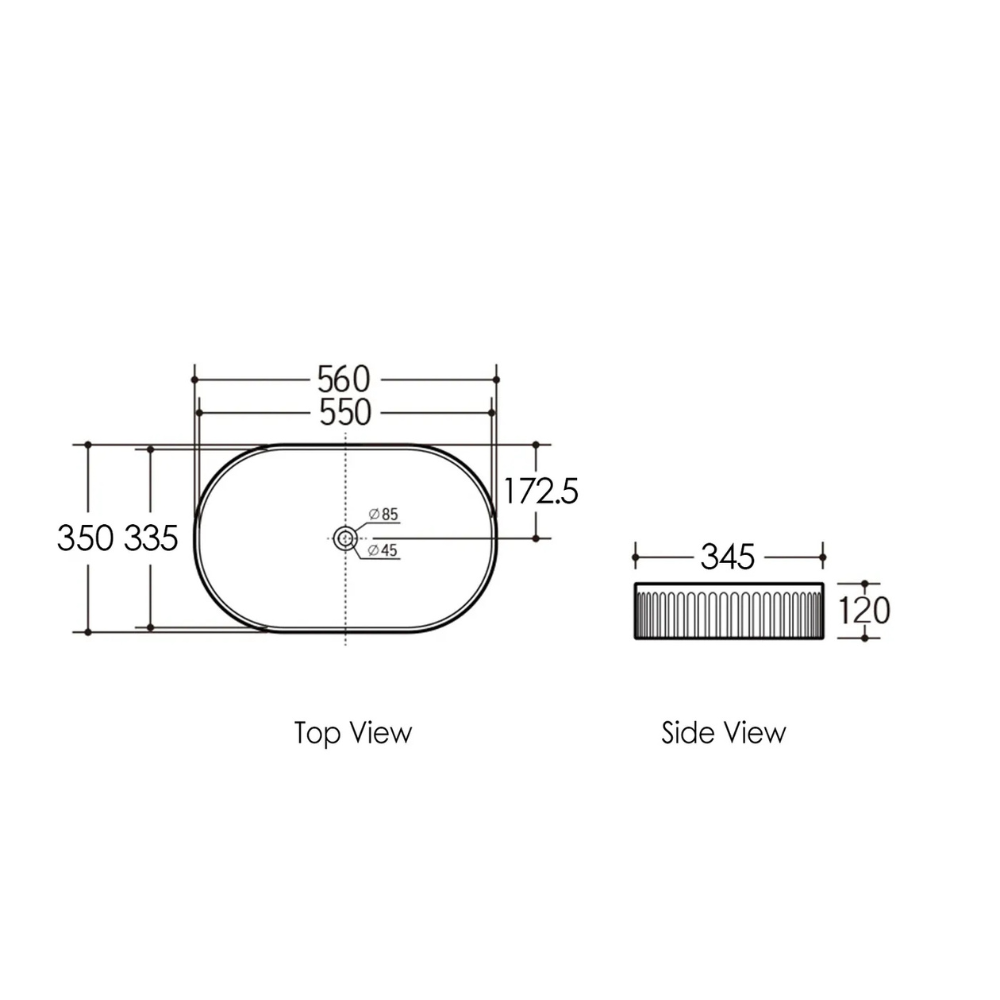 Kensington Above Counter Oval Basin | Gloss White - Otti | Tile Supplier Sydney