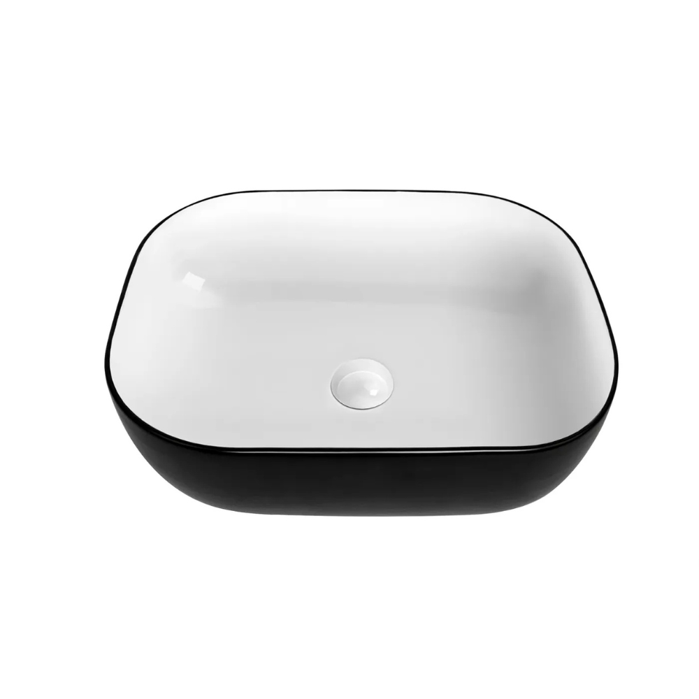 Artis O'96 Above Counter Oval Basin | Matte Black & Gloss White - Otti | Tile Supplier Sydney