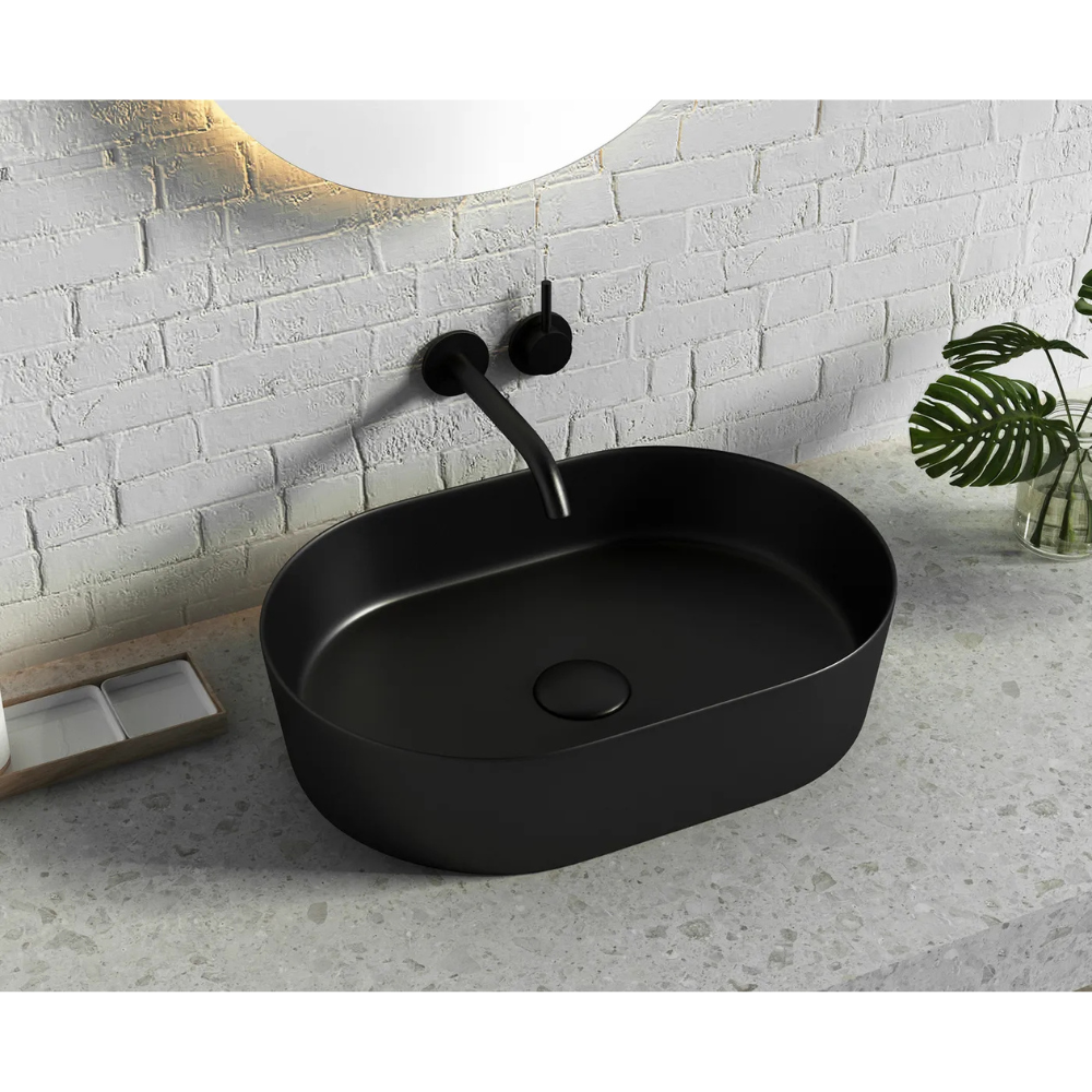 Quay Above Counter Oval Basin | Matte Black - Otti | Tile Supplier Sydney