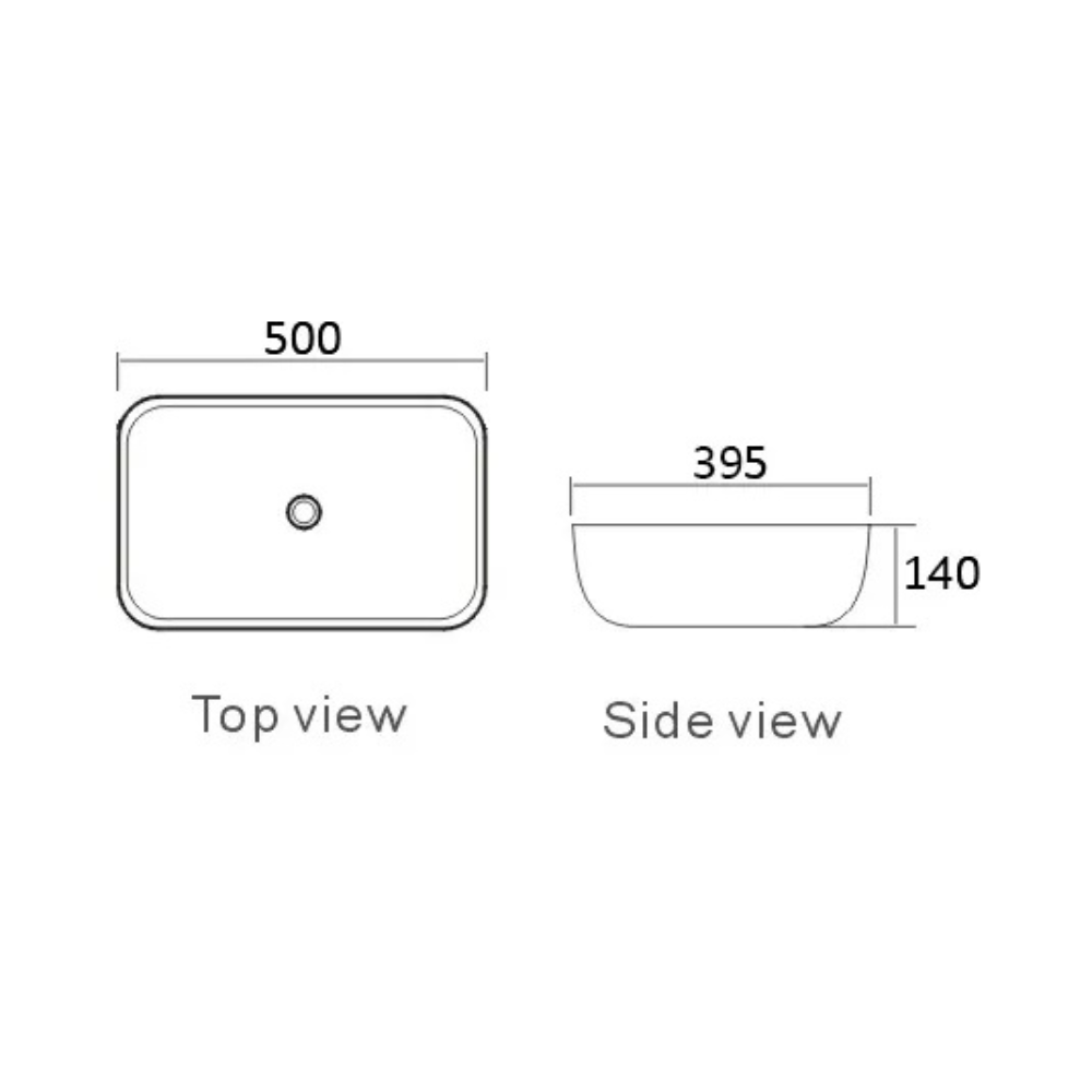 Artis Square Above Counter Oval Basin | Matte Black & Matte White - Otti | Tile Supplier Sydney