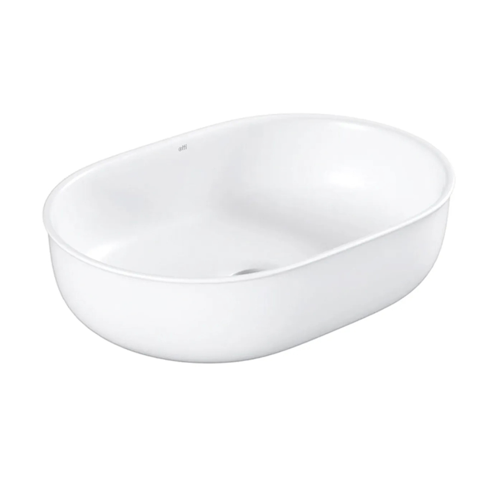 Bronte Above Counter Oval Basin | Matte White - Otti | Tile Supplier Sydney