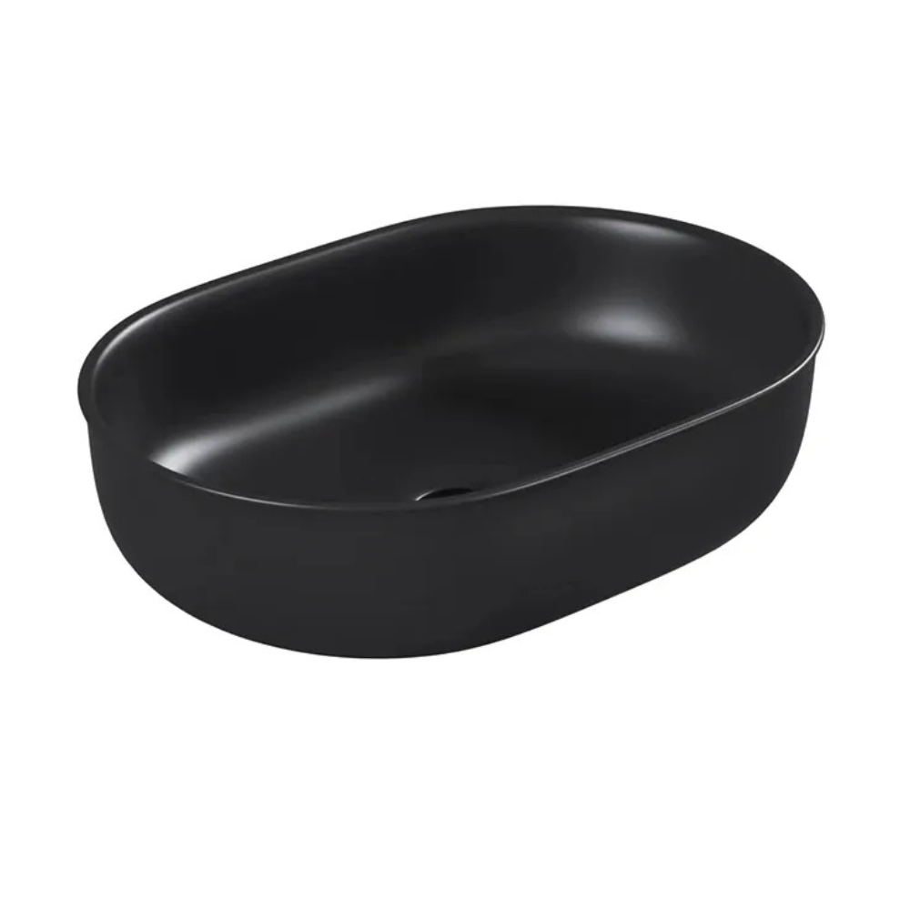 Bronte Above Counter Oval Basin | Matte Black - Otti | Tile Supplier Sydney