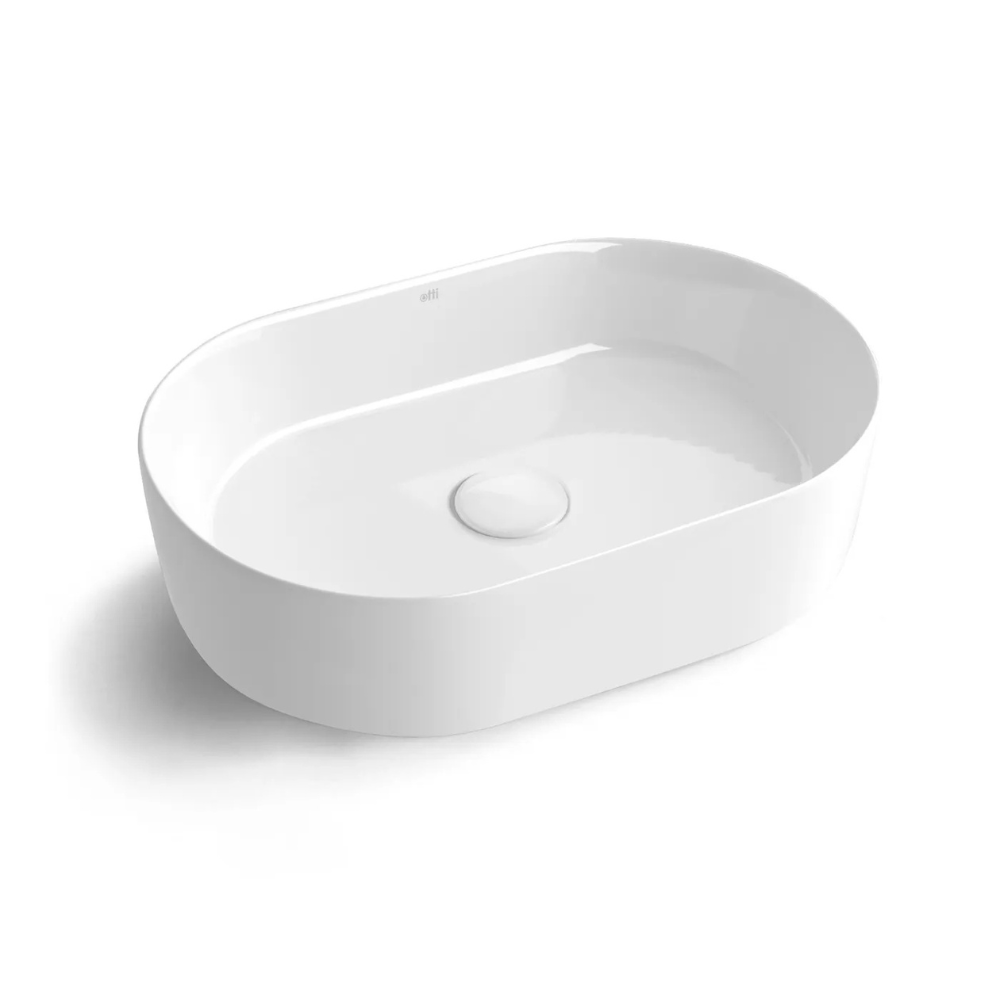Quay Above Counter Oval Basin | Gloss White - Otti | Tile Supplier Sydney