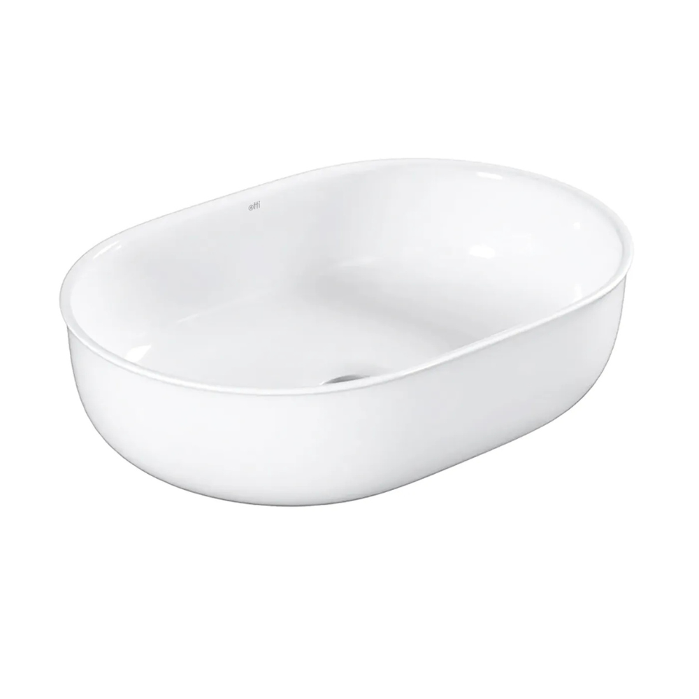 Bronte Above Counter Oval Basin | Gloss White - Otti | Tile Supplier Sydney