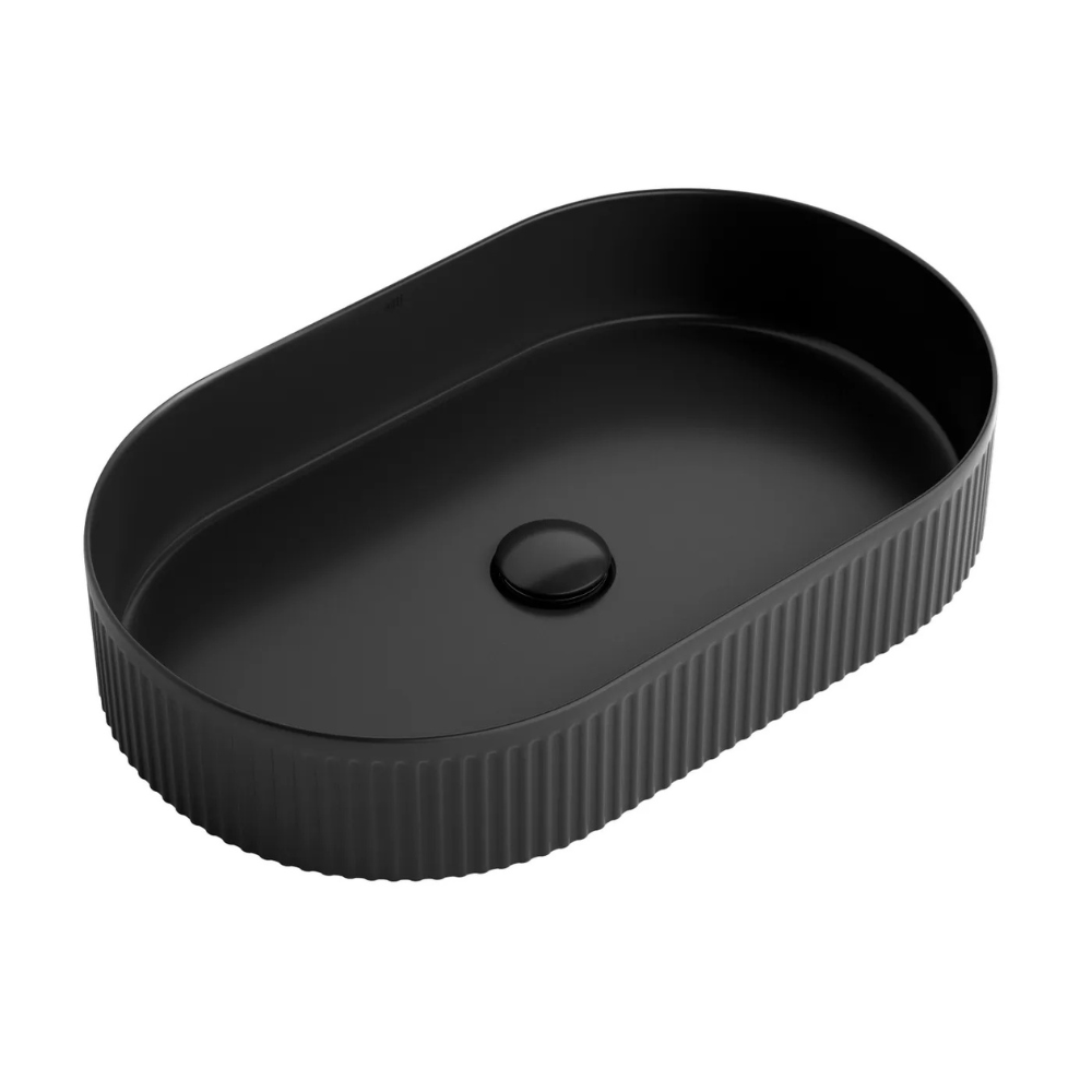 Kensington Above Counter Oval Basin | Matte Black - Otti | Tile Supplier Sydney