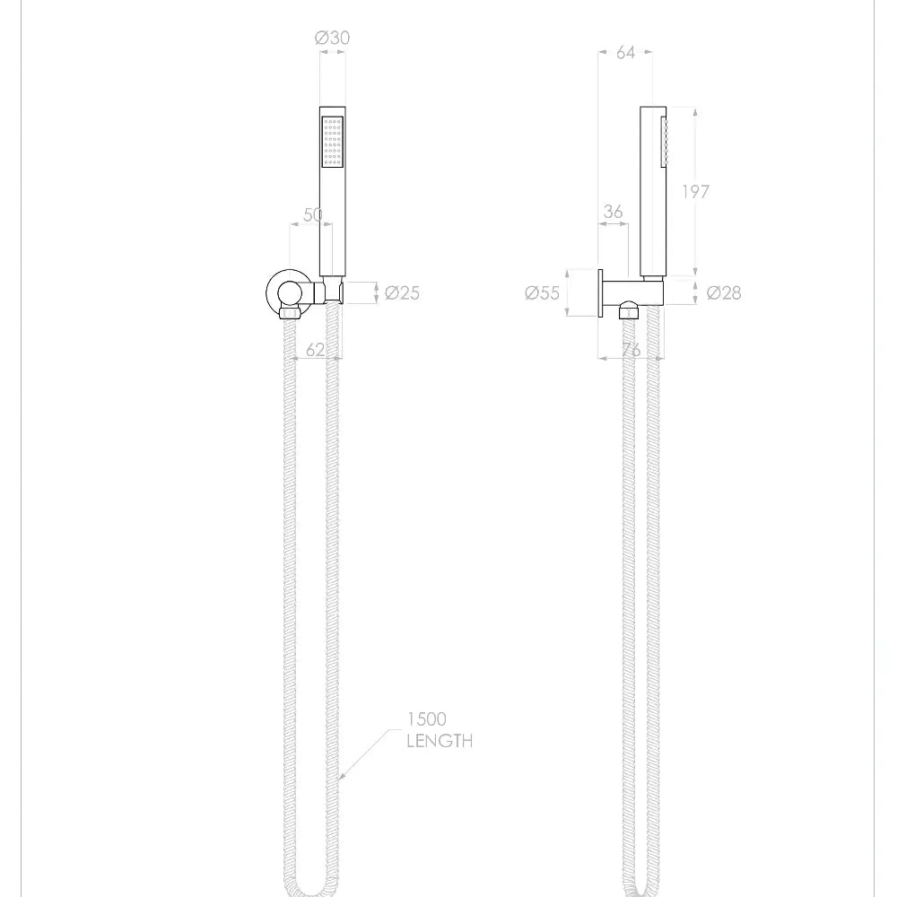 Soul Slimline Hand Shower On Hook Matte White - ADP | Tile Supplier Sydney
