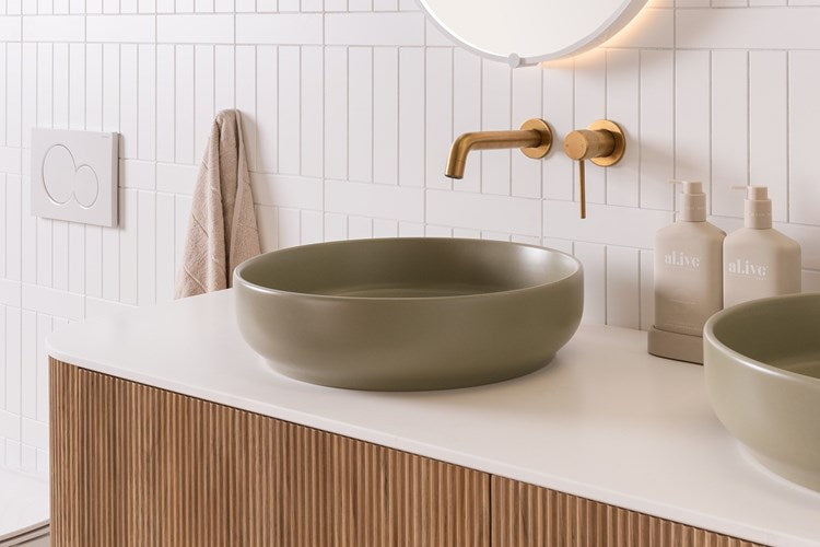 Monroe Above Counter Basin | Matte Olive - ADP | Tile Supplier Sydney