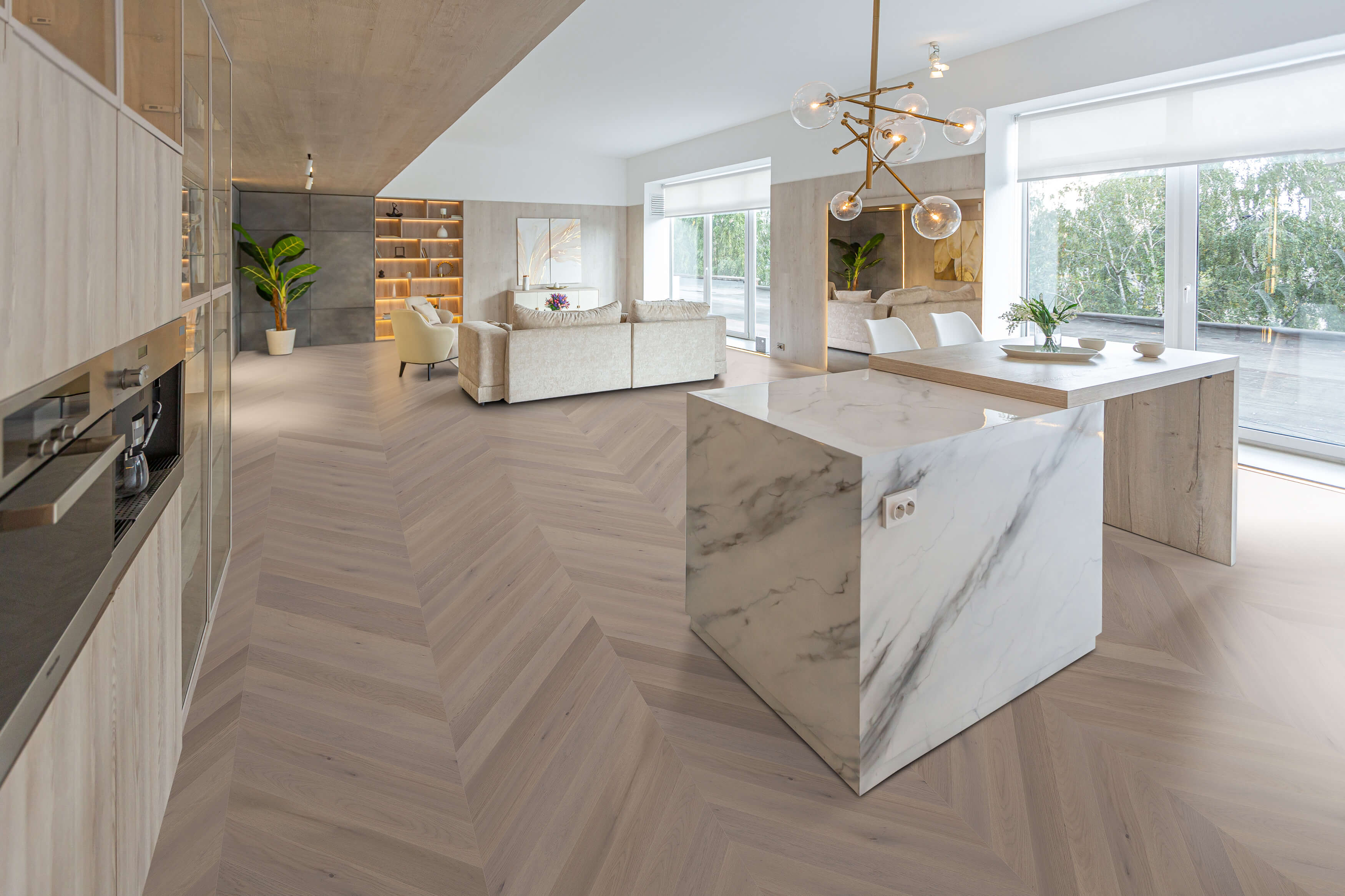 Cavallo Bianco Chevron Planks | Amaretti Oak - Topdeck | Tile Supplier Sydney