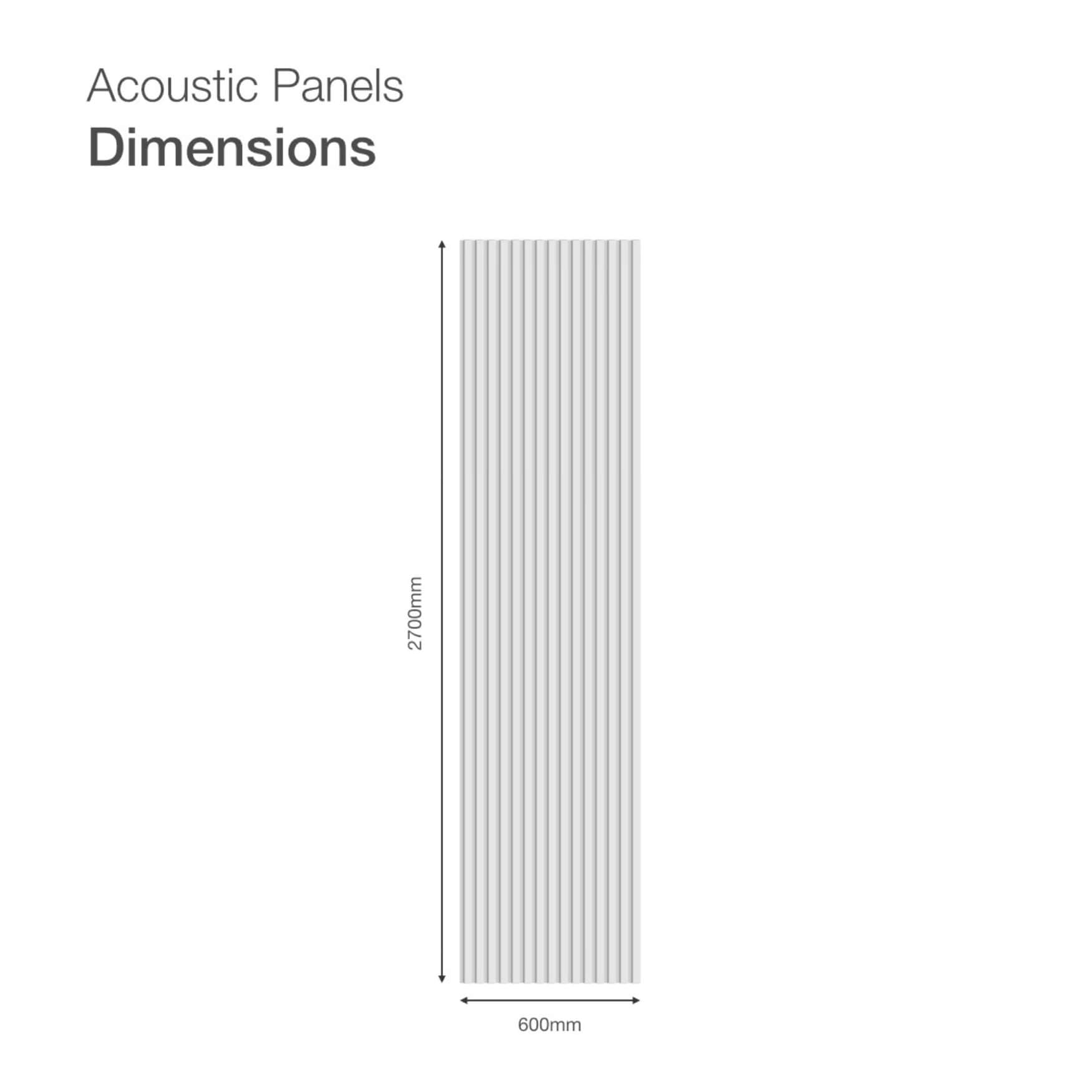 Acoustic panels dimensions drawing on a white background