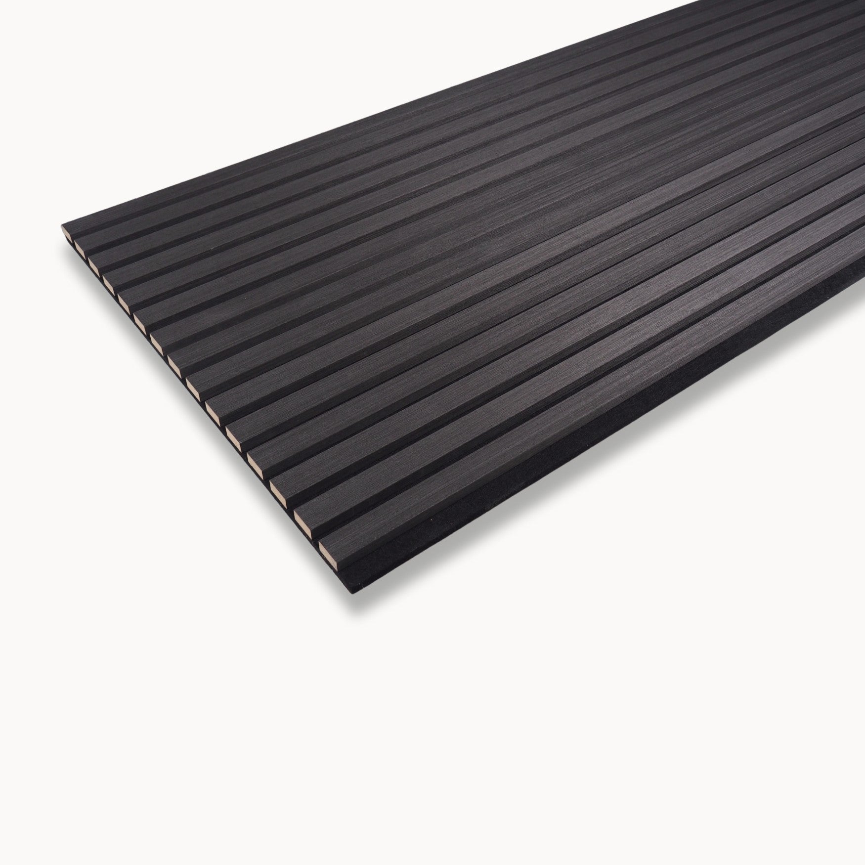 Closeup Natural grain pattern on acoustic wood panel for premium interior finish
