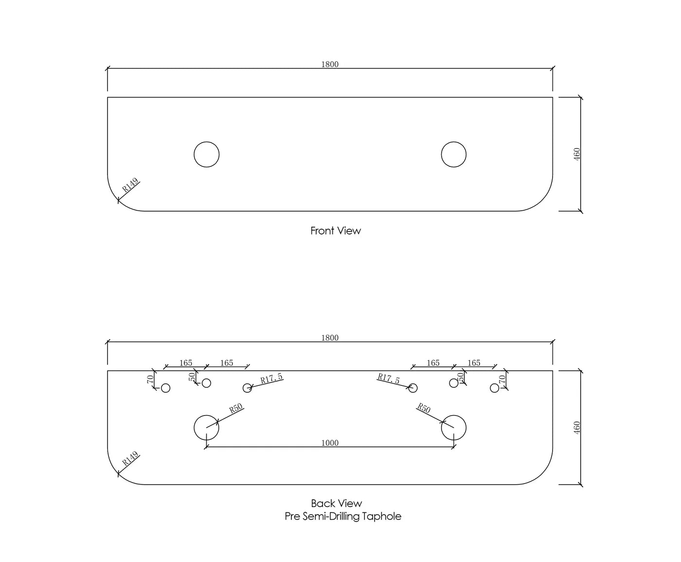 Bondi White Fluted Curved Double Basin Vanity - Otti | Tile Supplier Sydney