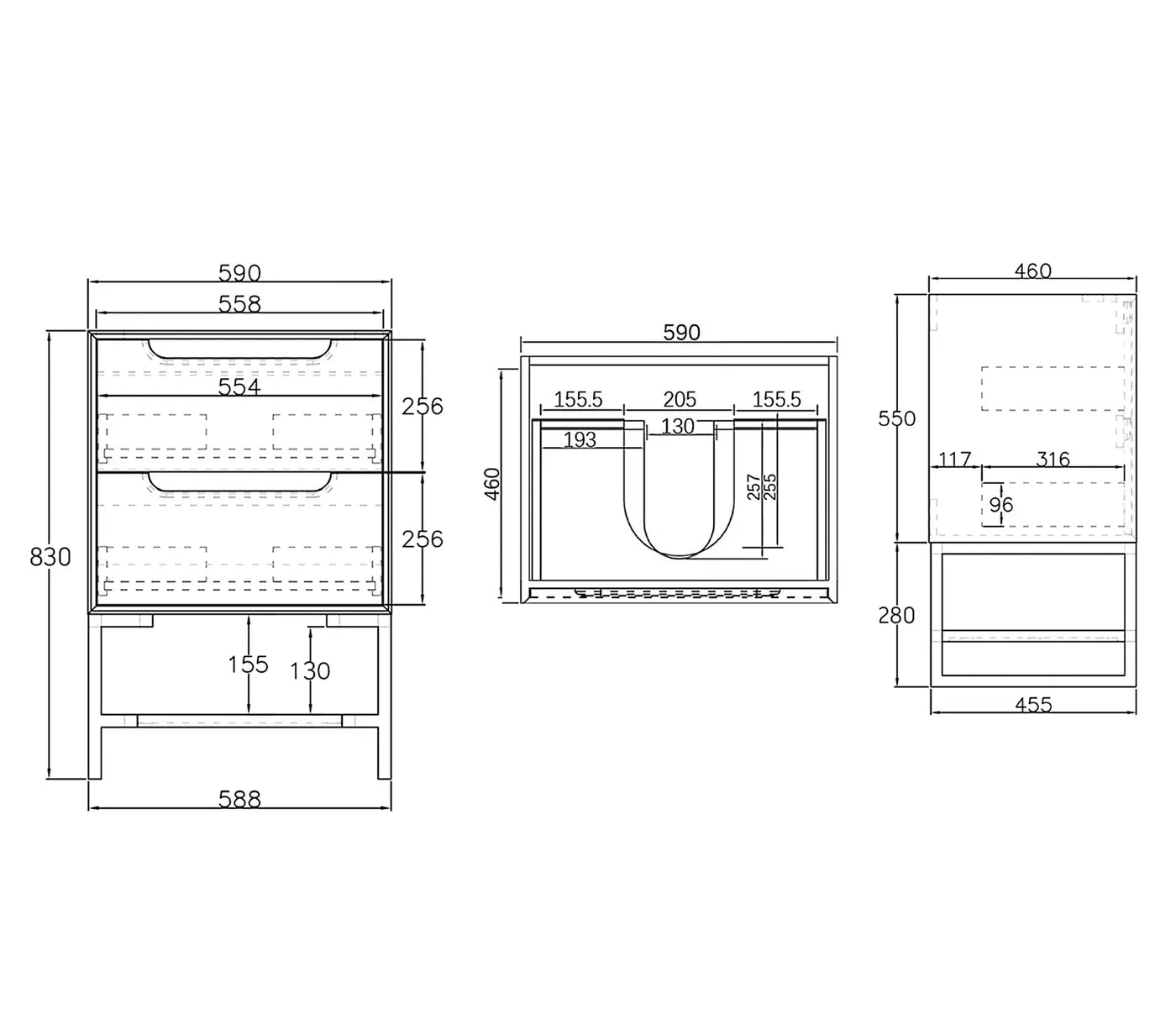 Byron Natural Oak Stone Top Single Basin Vanity - Otti | Tile Supplier Sydney