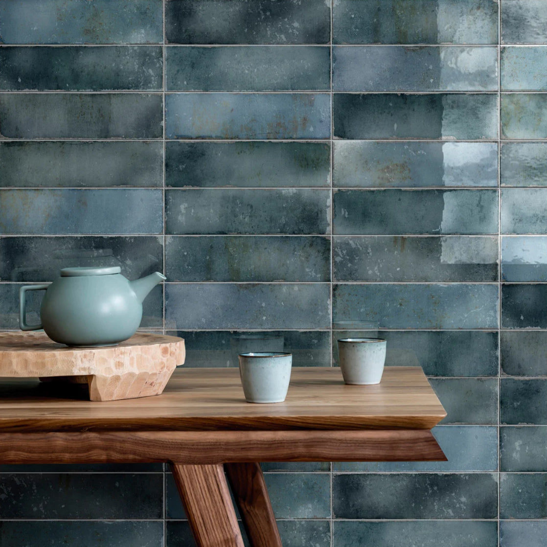 Hackney Dark Blue Gloss Subway Tile Tilewave