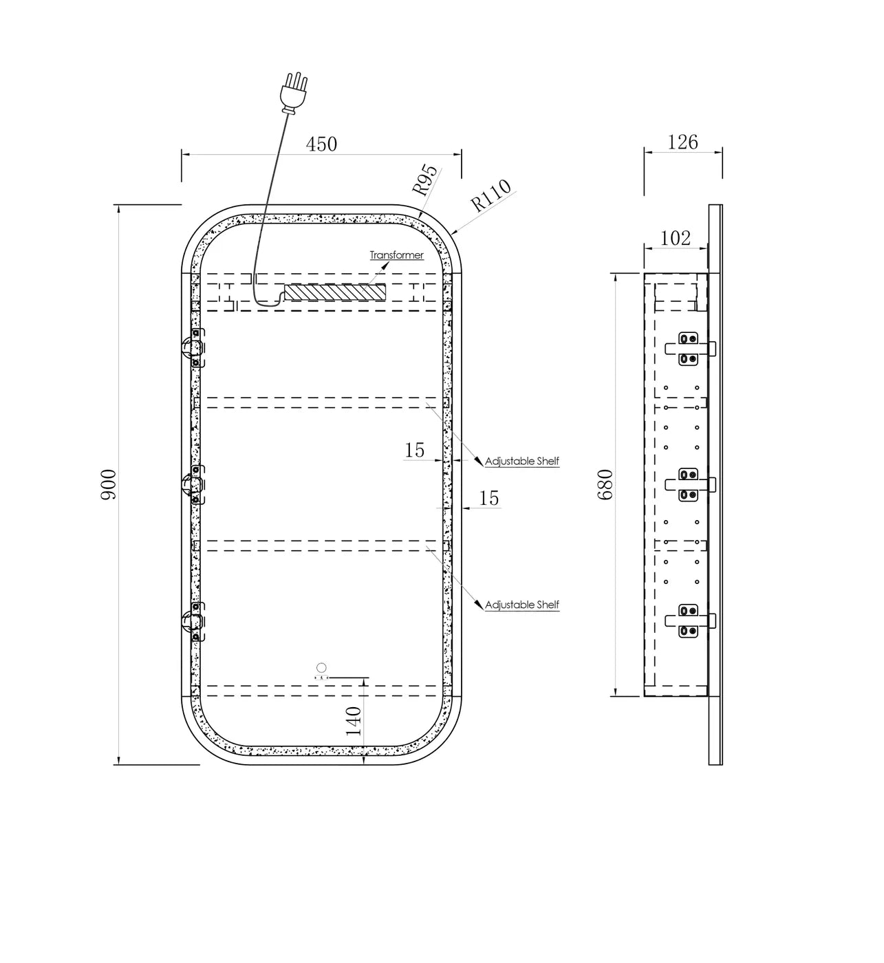 Newport LED Shaving Cabinet | White - Otti | Tile Supplier Sydney