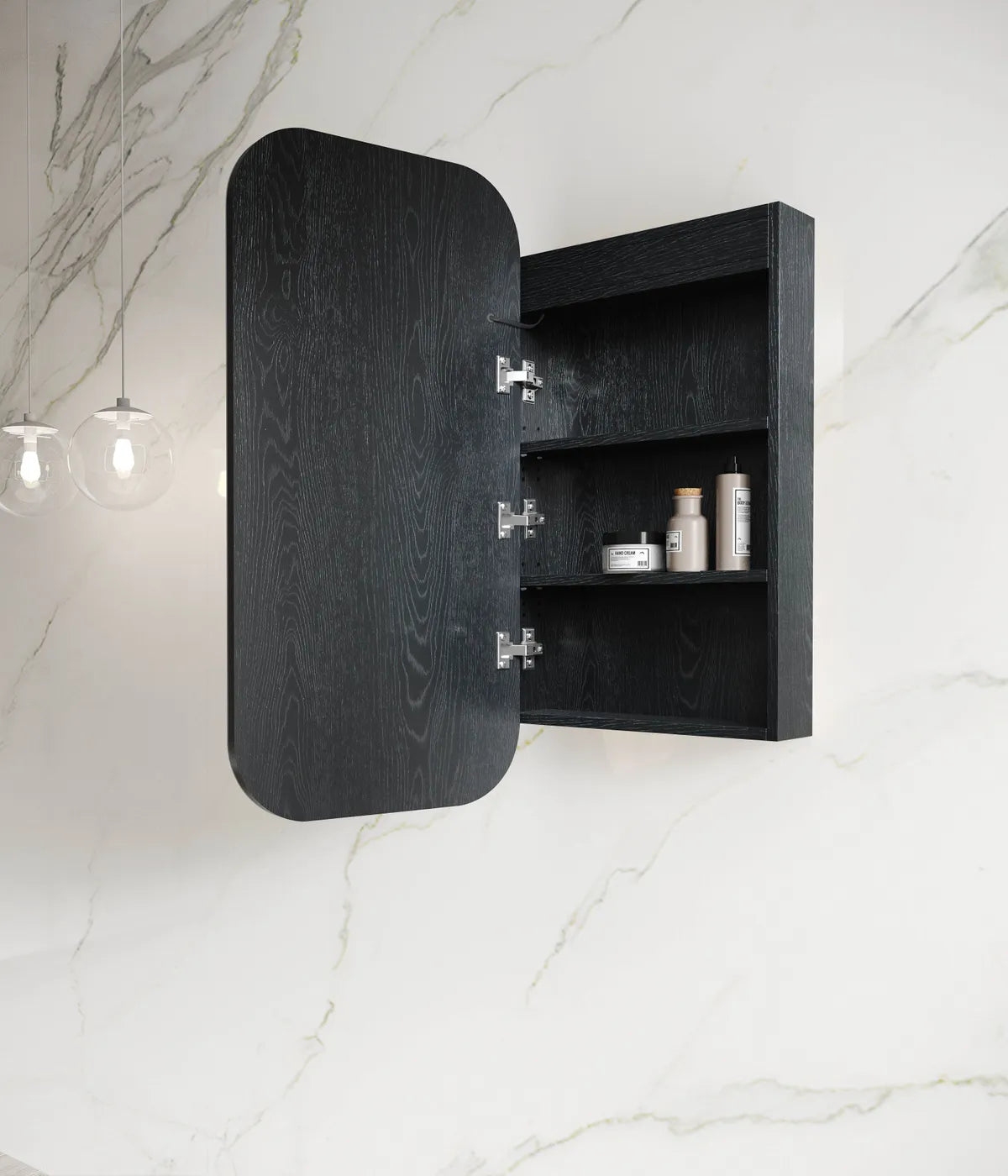 Newport LED Shaving Cabinet | Black Oak - Otti | Tile Supplier Sydney
