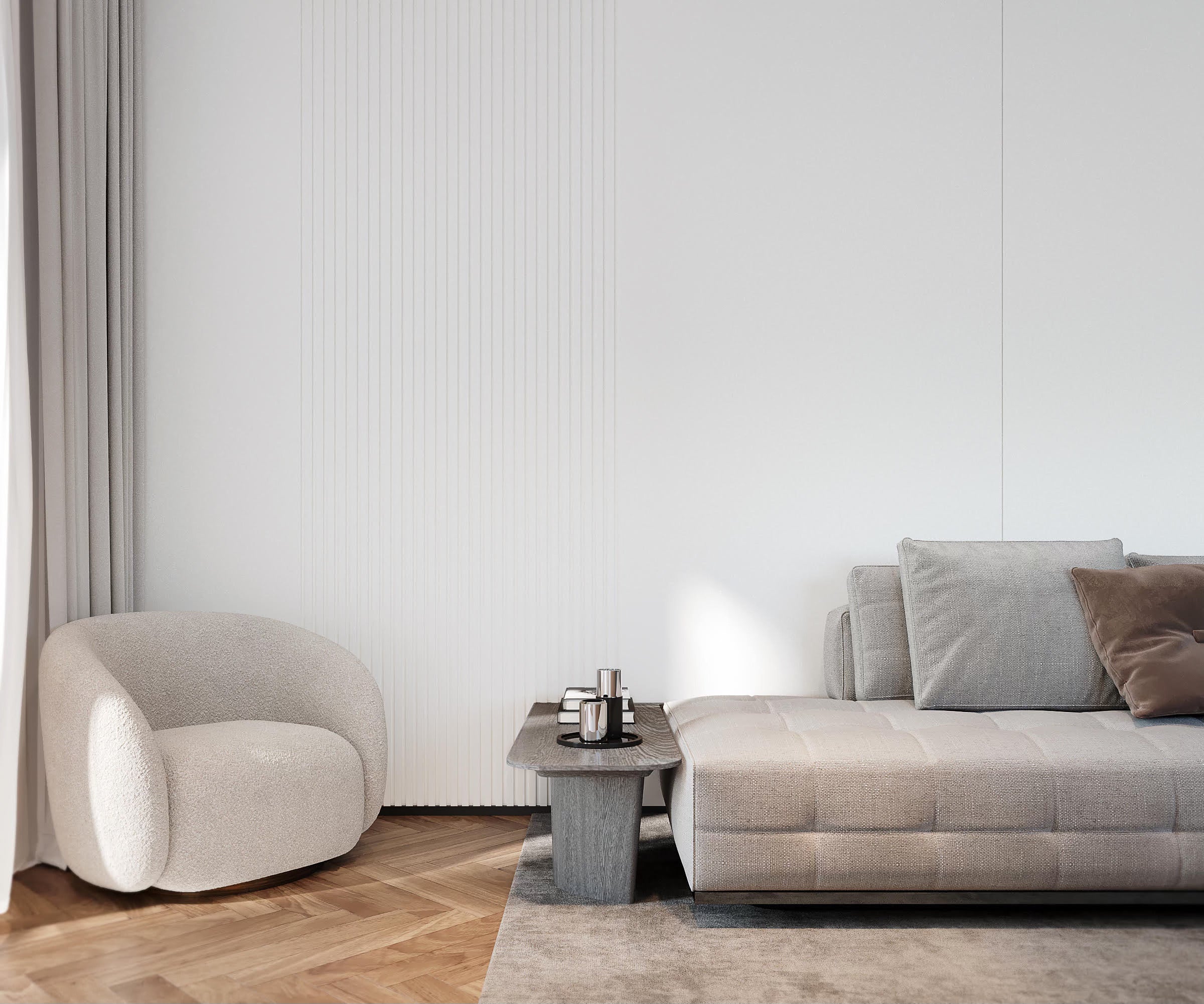 Mist White | Batten Wall Panel - Tilewave | Tile Supplier Sydney